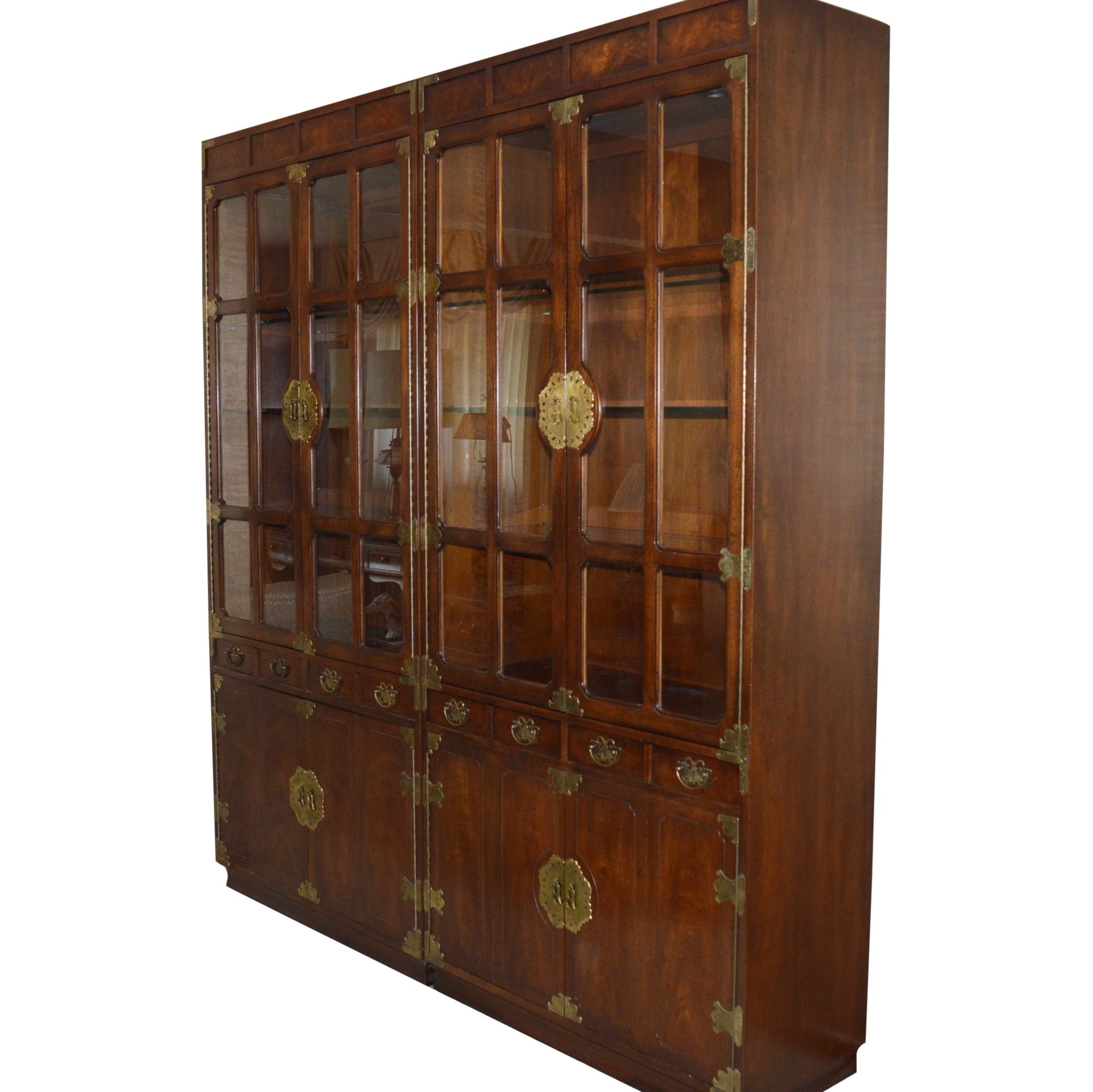 Two Piece Henredon "Pan Asian" China Cabinet