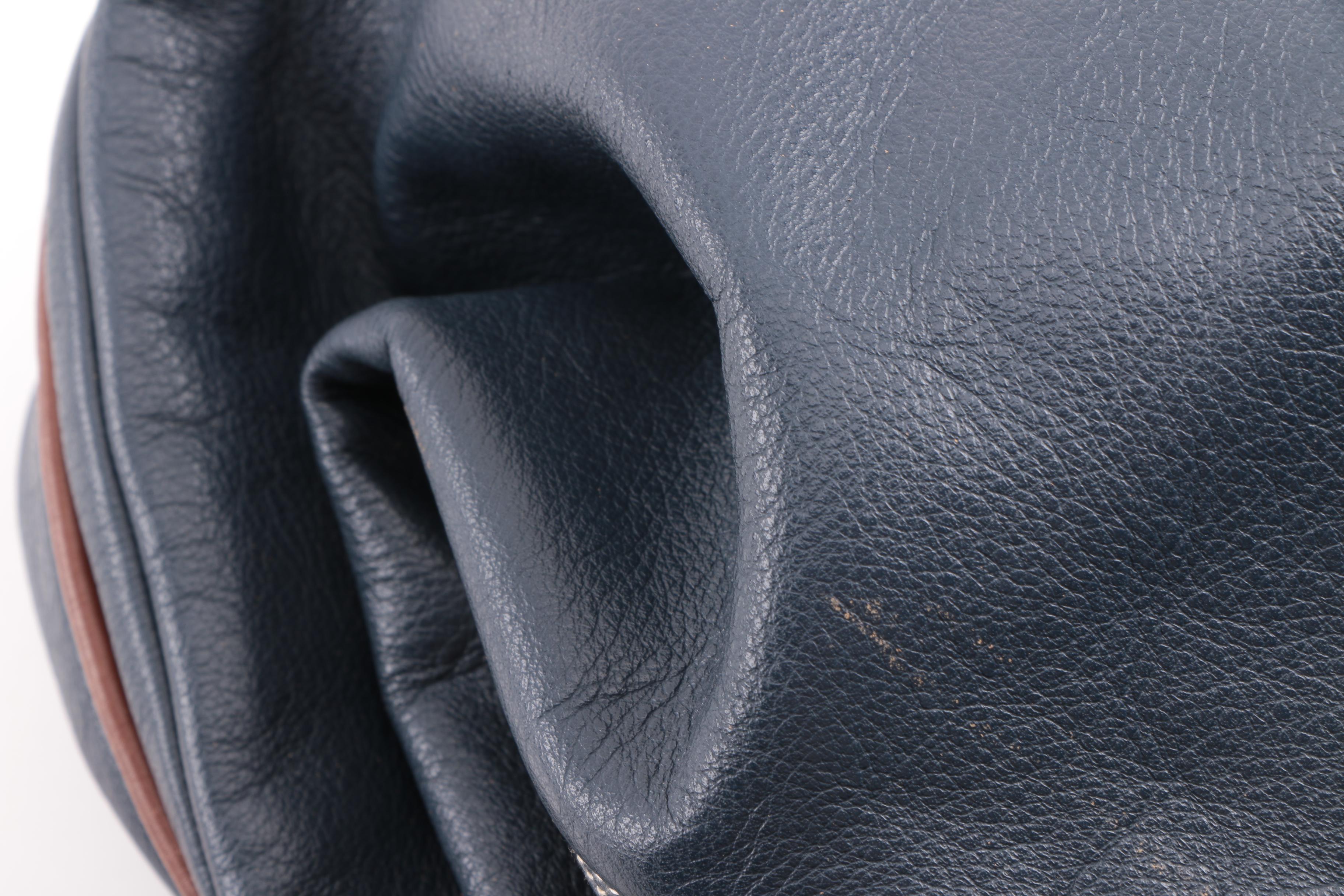 Vintage Gucci Navy Leather Hobo Sling Bag