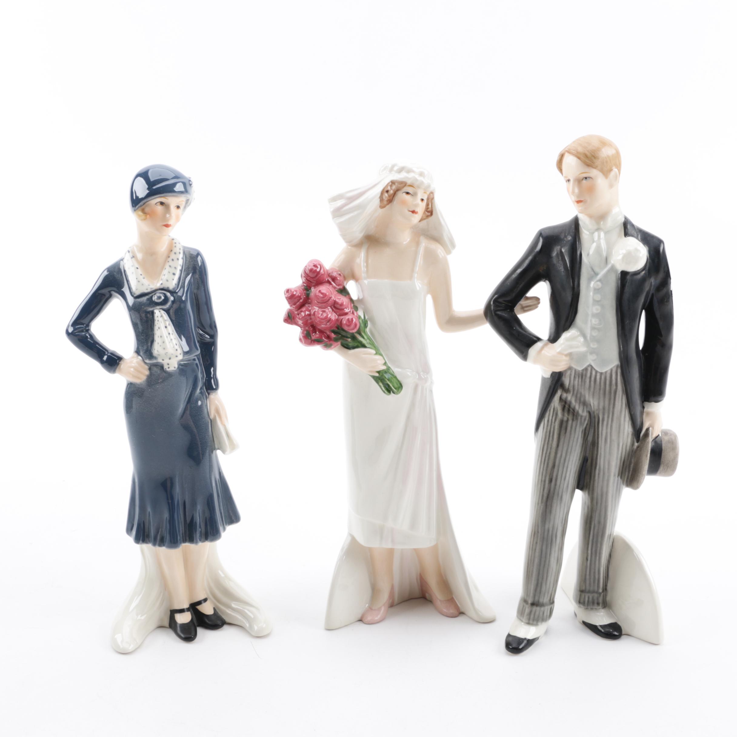Goebel Figurines including "Her Treasured Day" and "Waiting for his Love"