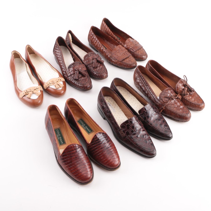 Women's Leather Loafers and Flats including Cole Haan and Brooks Brothers