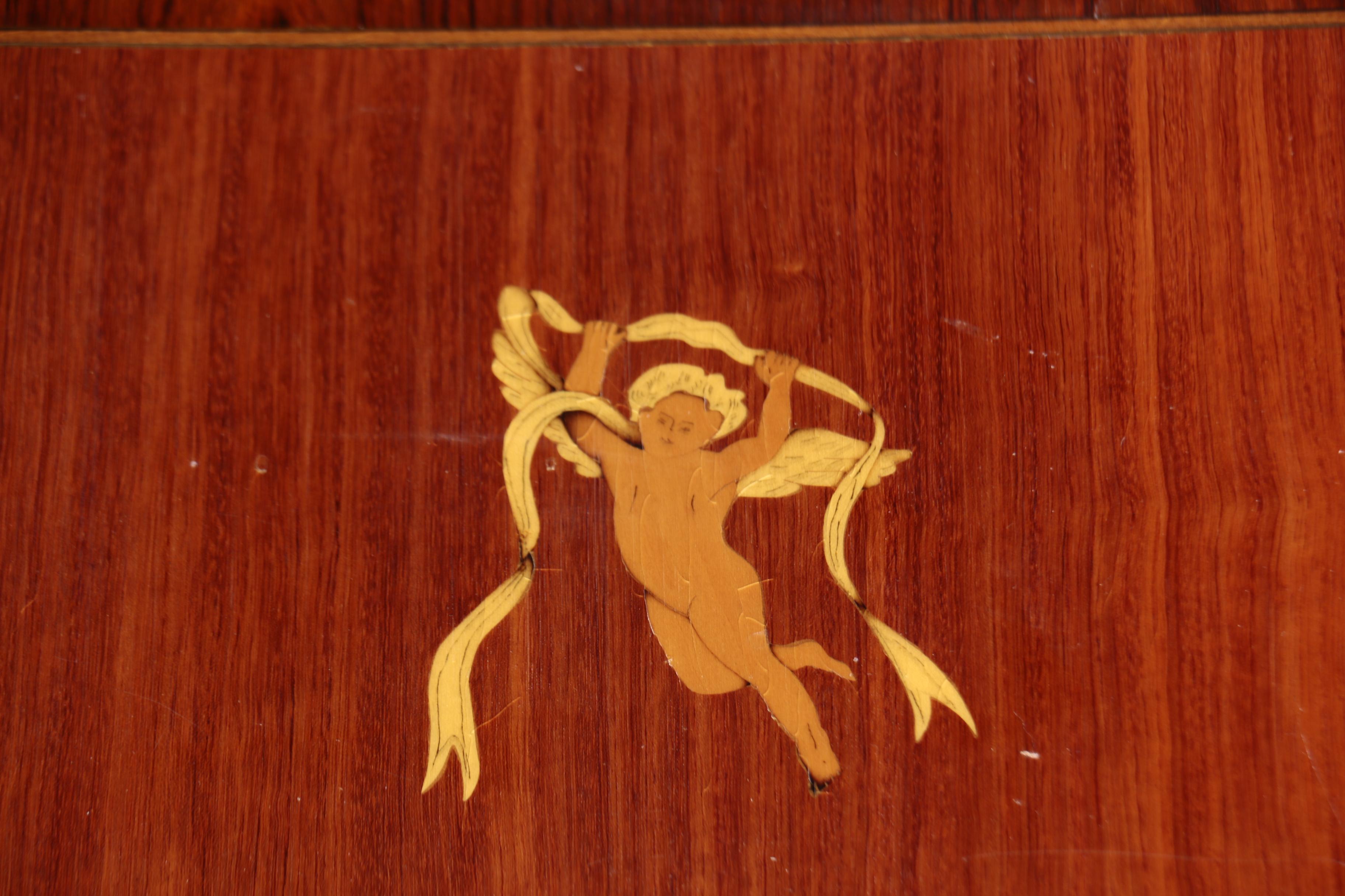 Louis XVI Style Brass-Mounted Kingwood and Marquetry Commode, 20th Century