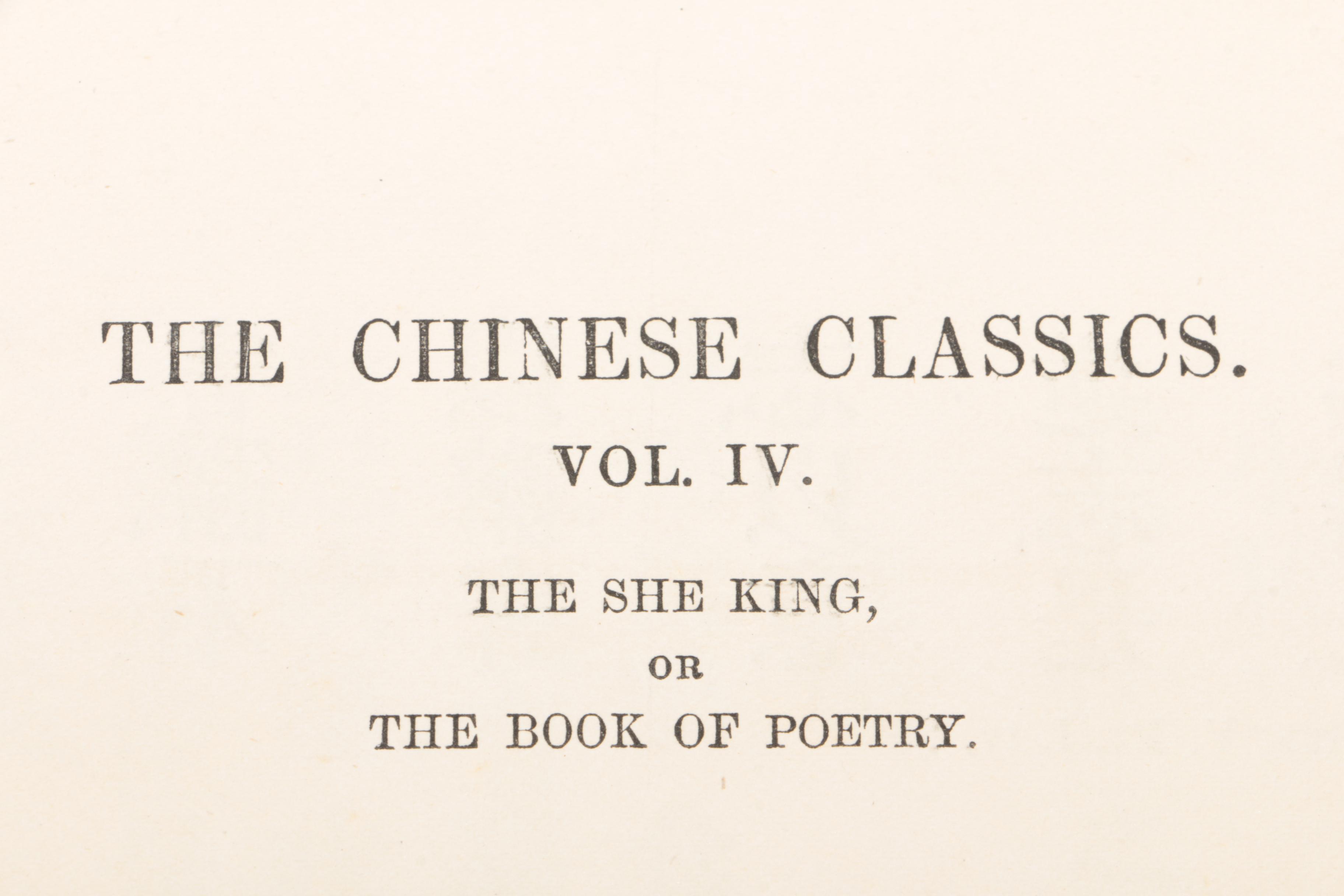 1871 -1872 "The Chinese Classics" Volume IV Parts I and II By James Legge