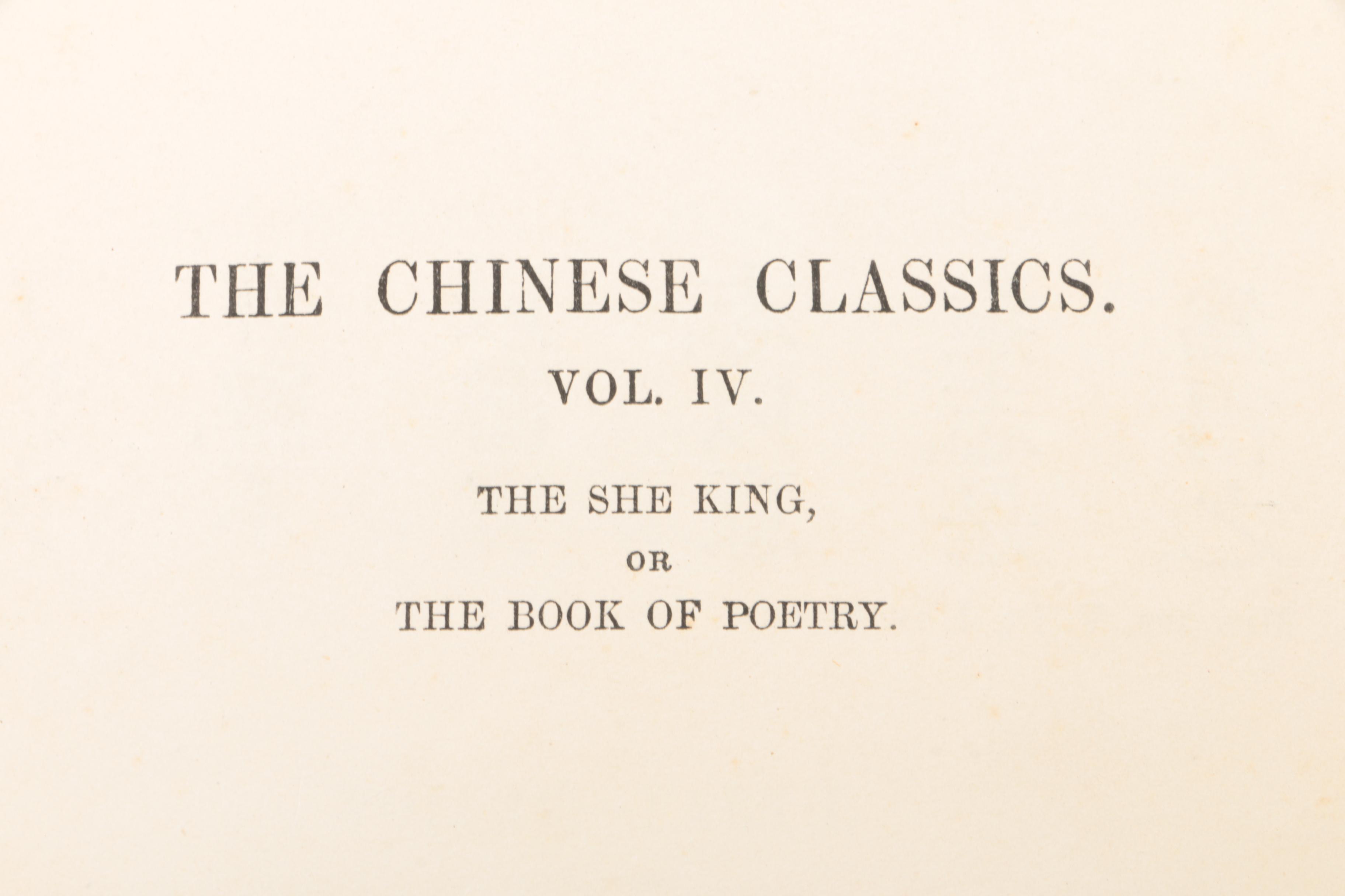 1871 -1872 "The Chinese Classics" Volume IV Parts I and II By James Legge