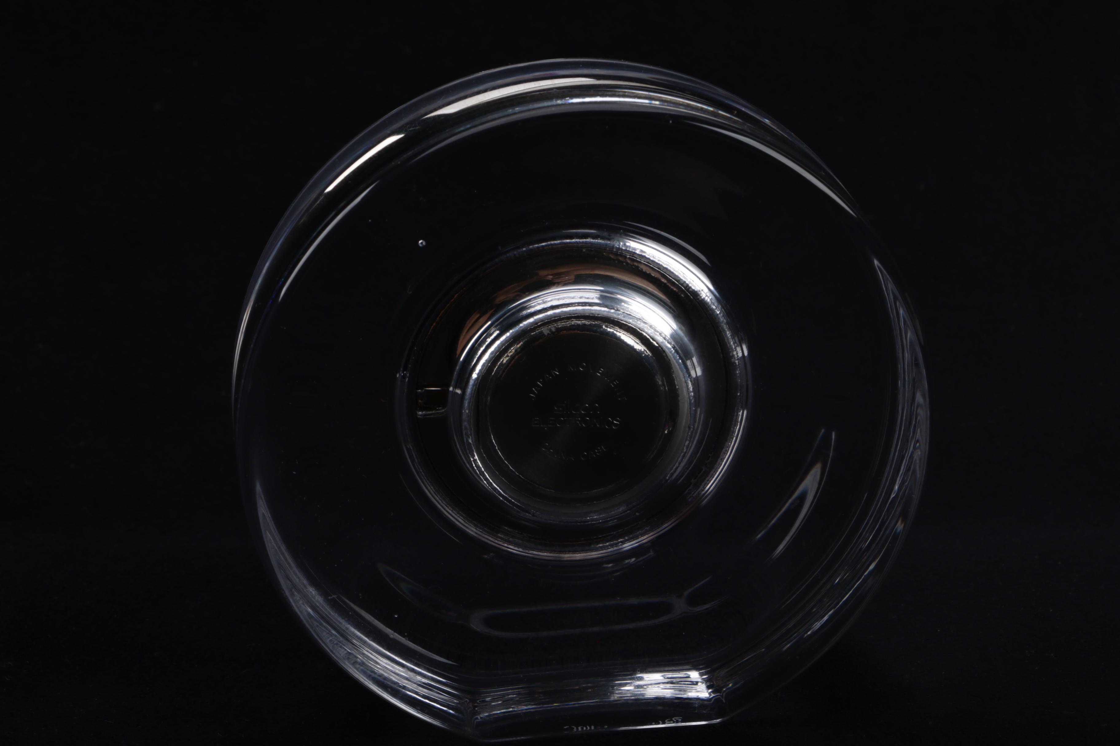 Simon Pearce "Meriden" and "Woodbury" Hand-Blown Glass Desk Clocks