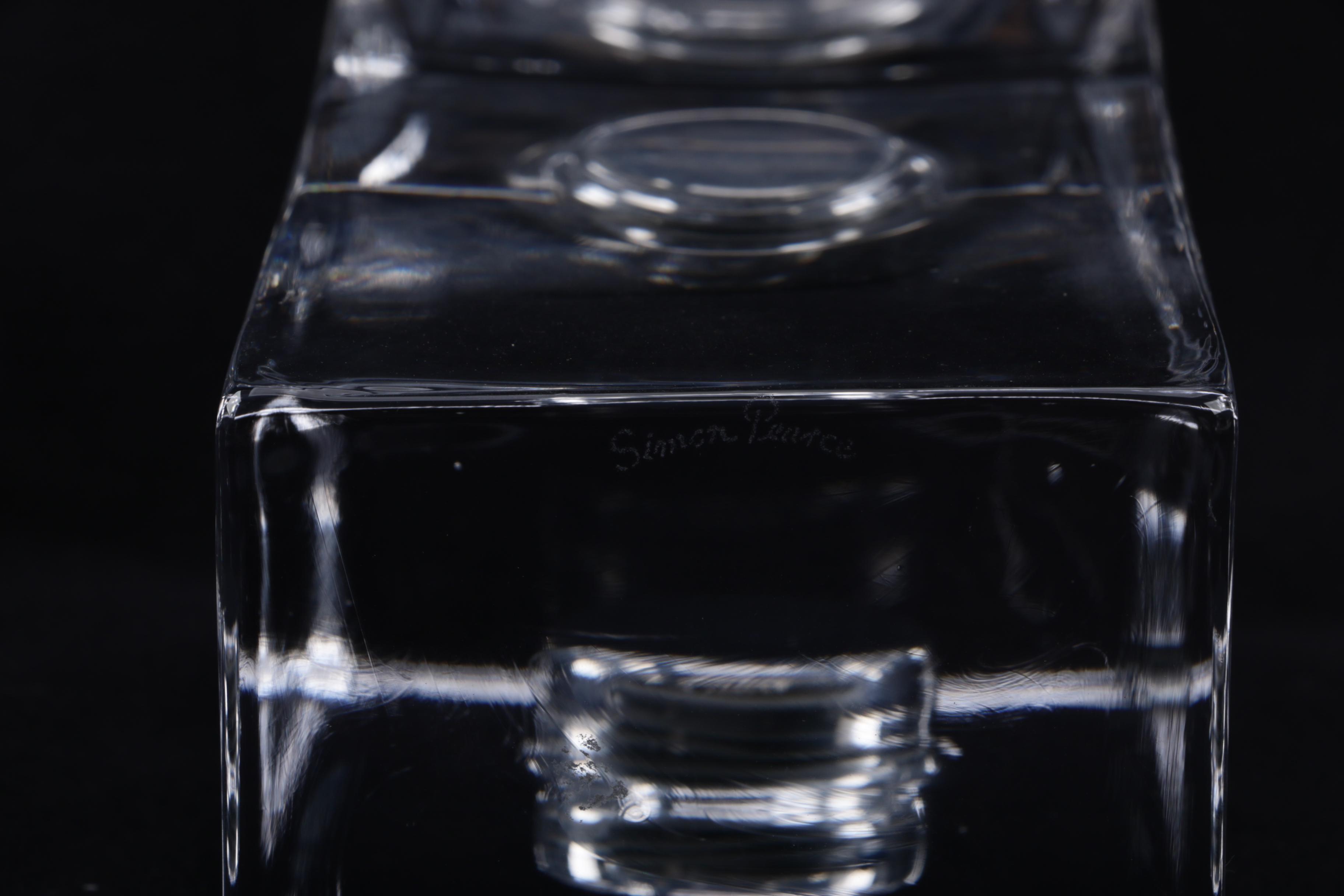 Simon Pearce "Meriden" and "Woodbury" Hand-Blown Glass Desk Clocks