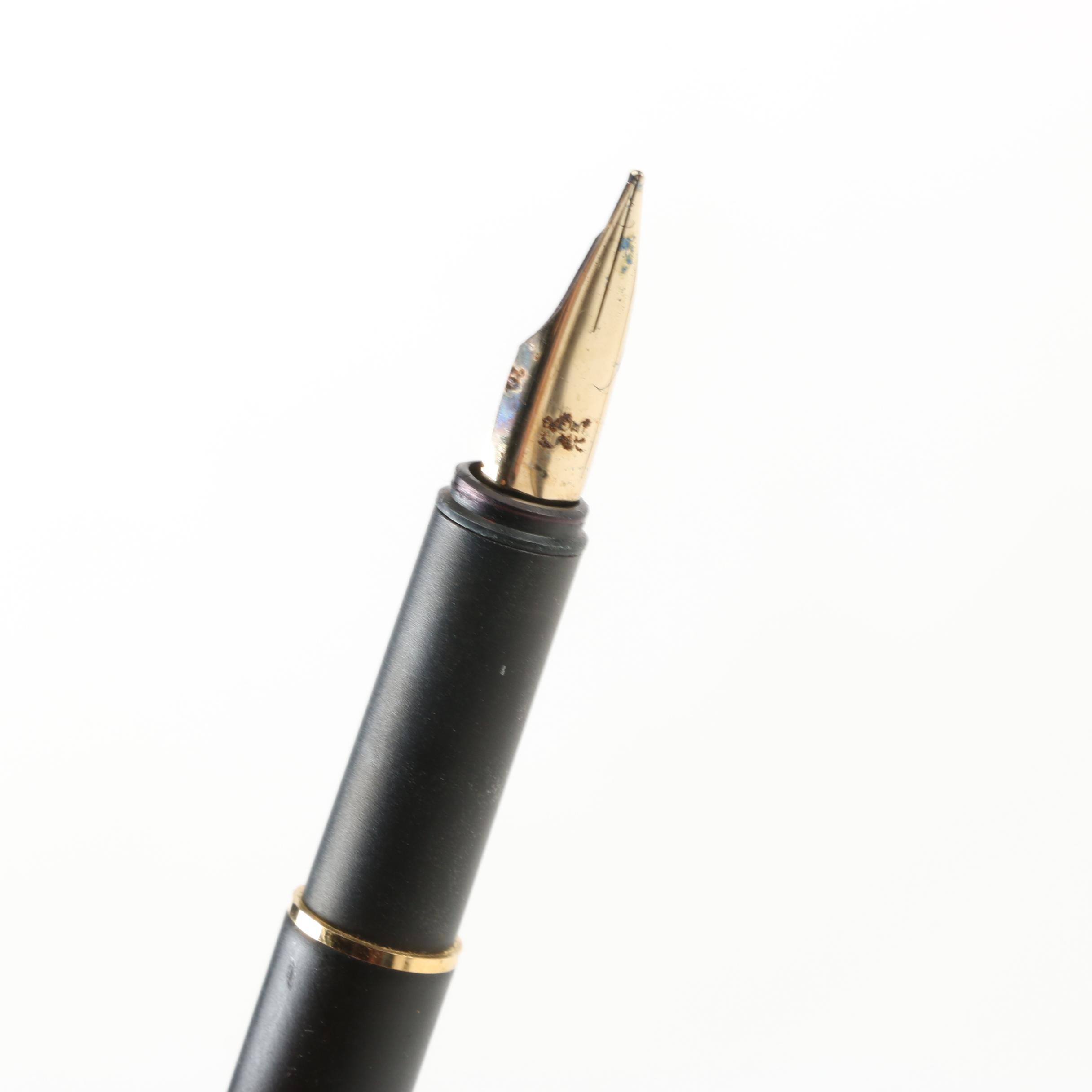 Montblanc "Noblesse" Slim Line Fountain Pen, Ink Cartridges and Case