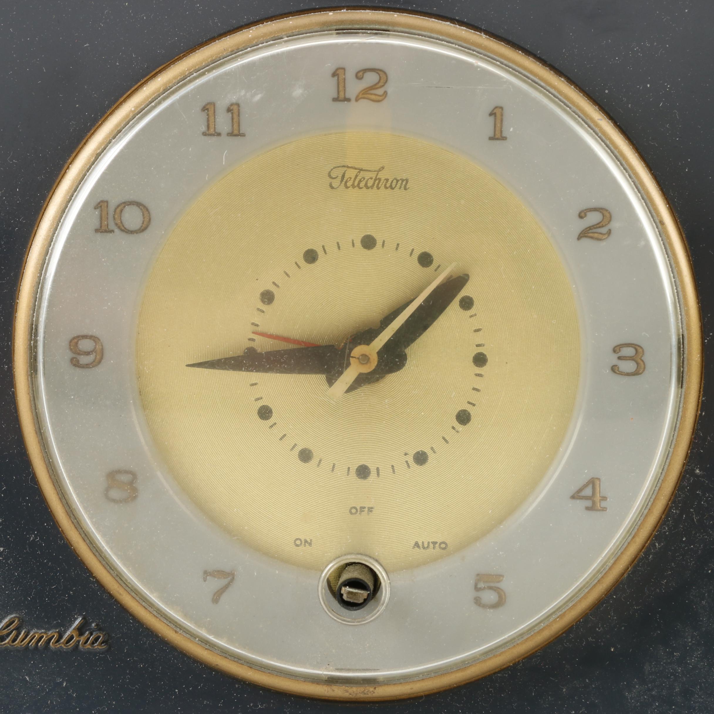 Mid-Century Telechron "CBS-Columbia" Clock Radio