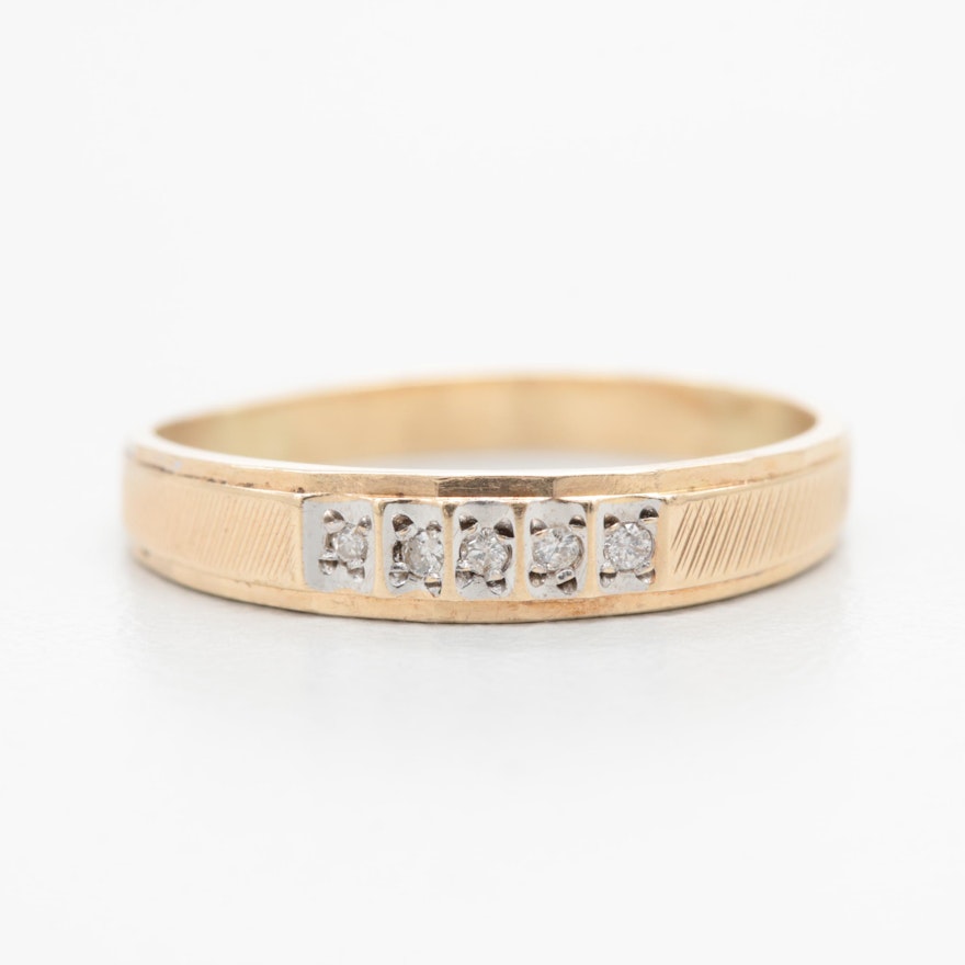 14K Yellow Gold Diamond Ring