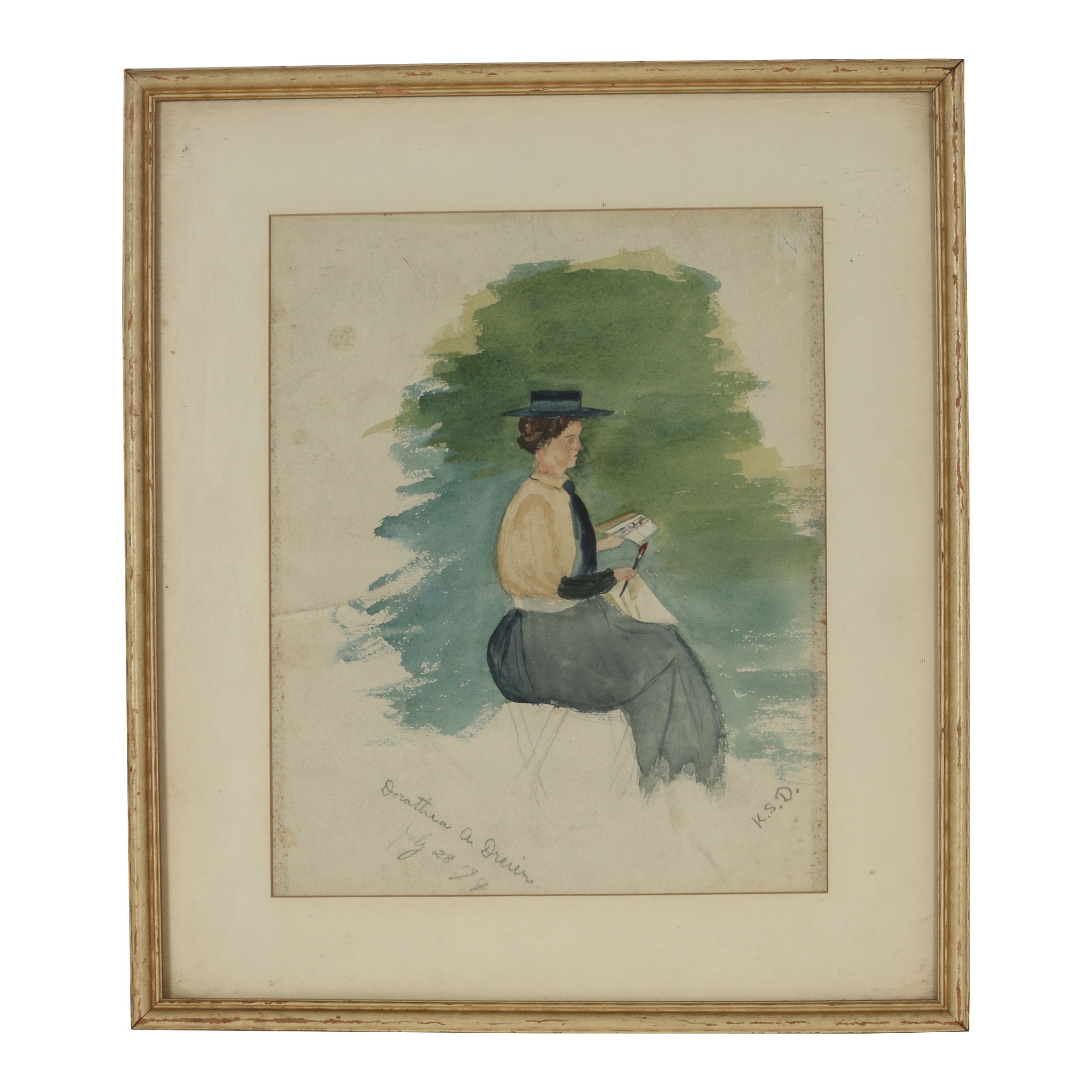 Early 20th Century Watercolor Painting "Dorothea A. Dreier"