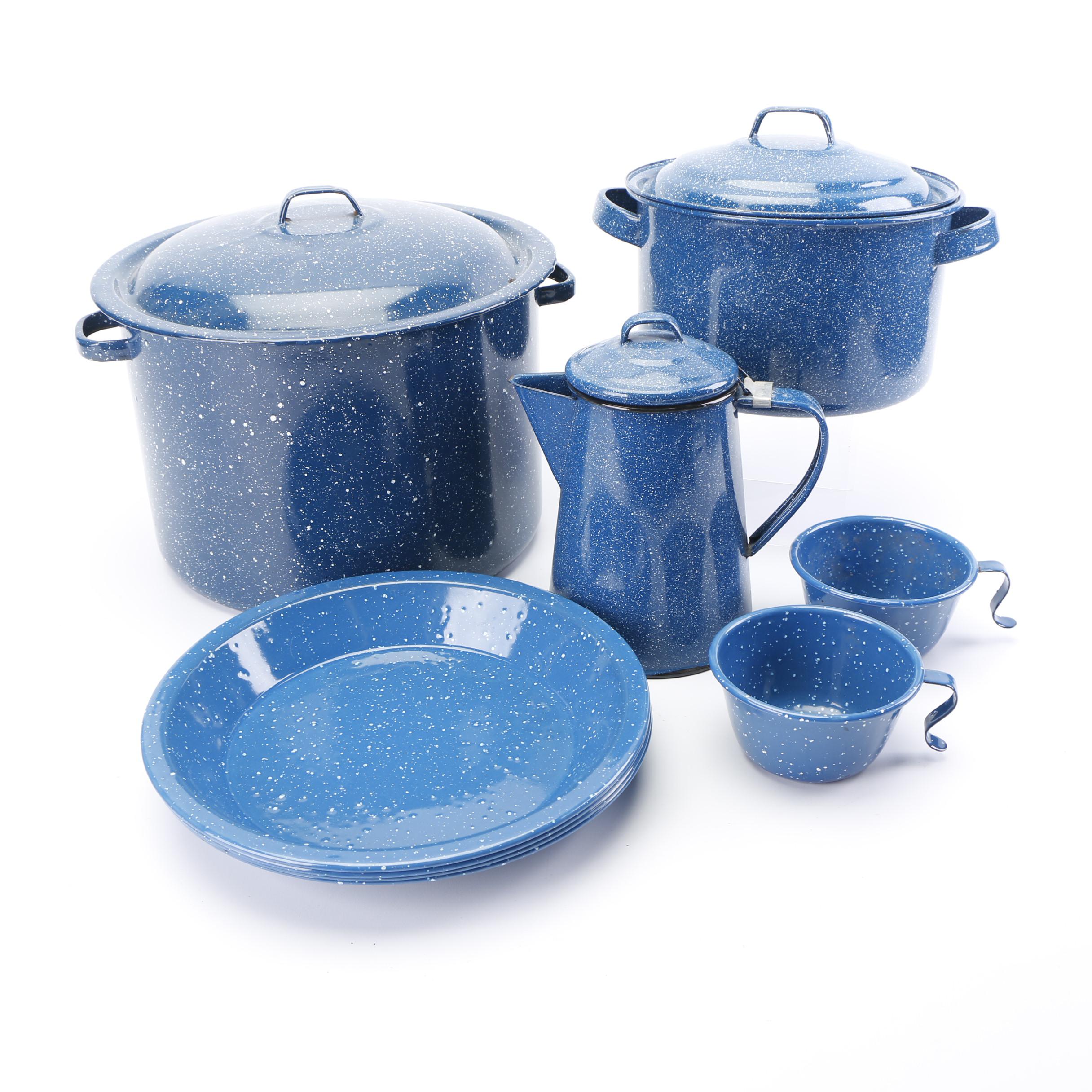 Blue Speckled Enameled Cookware