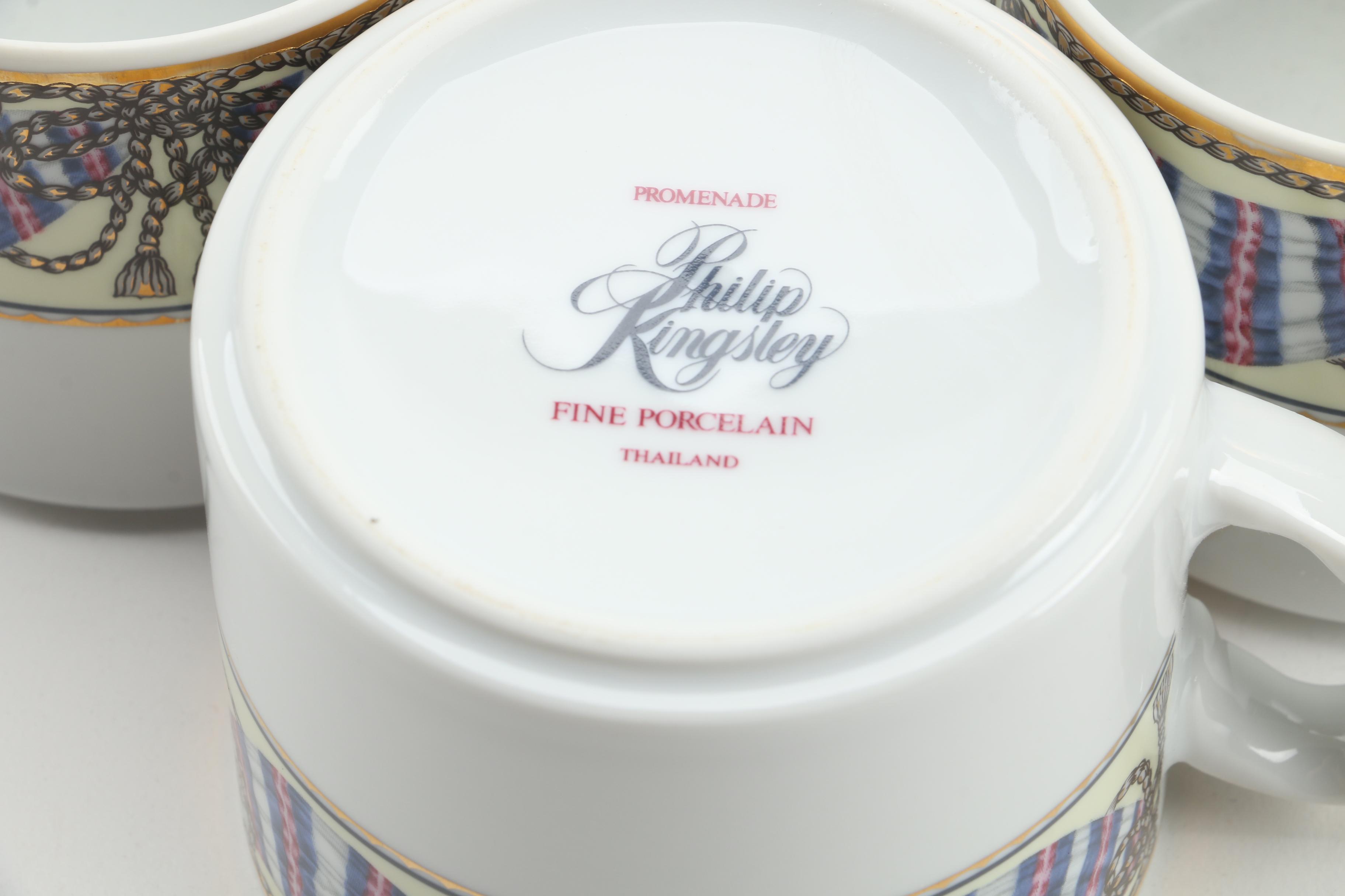 Philip Kingsley "Promenade" Porcelain Dinnerware, Service for Eight