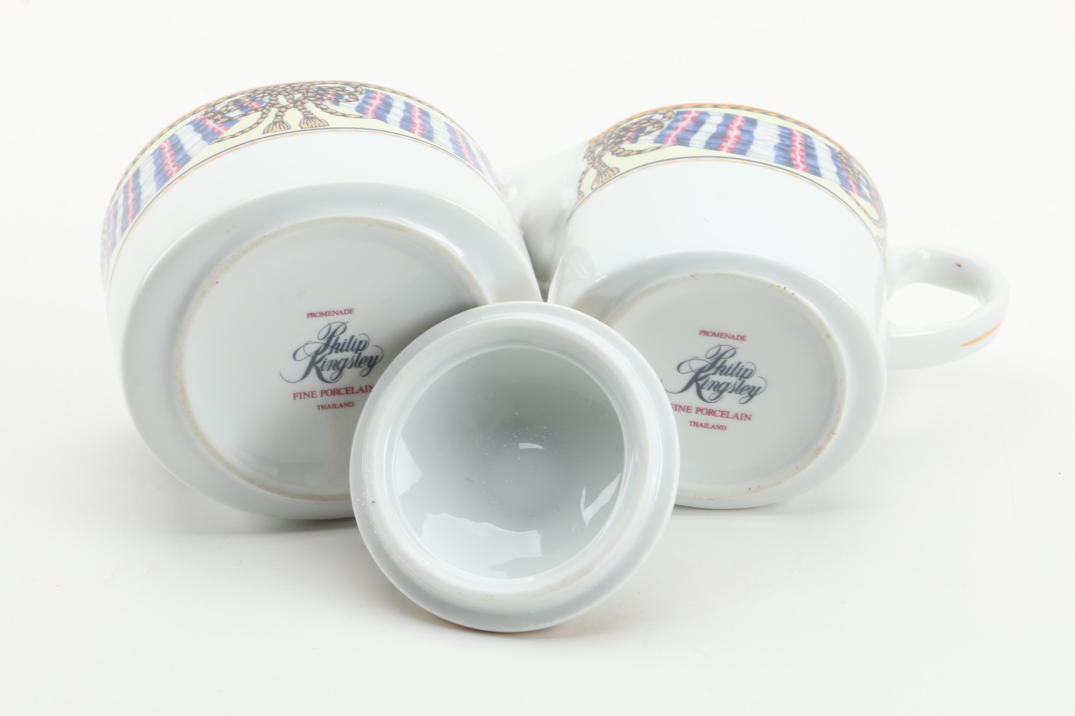 Philip Kingsley "Promenade" Porcelain Dinnerware, Service for Eight