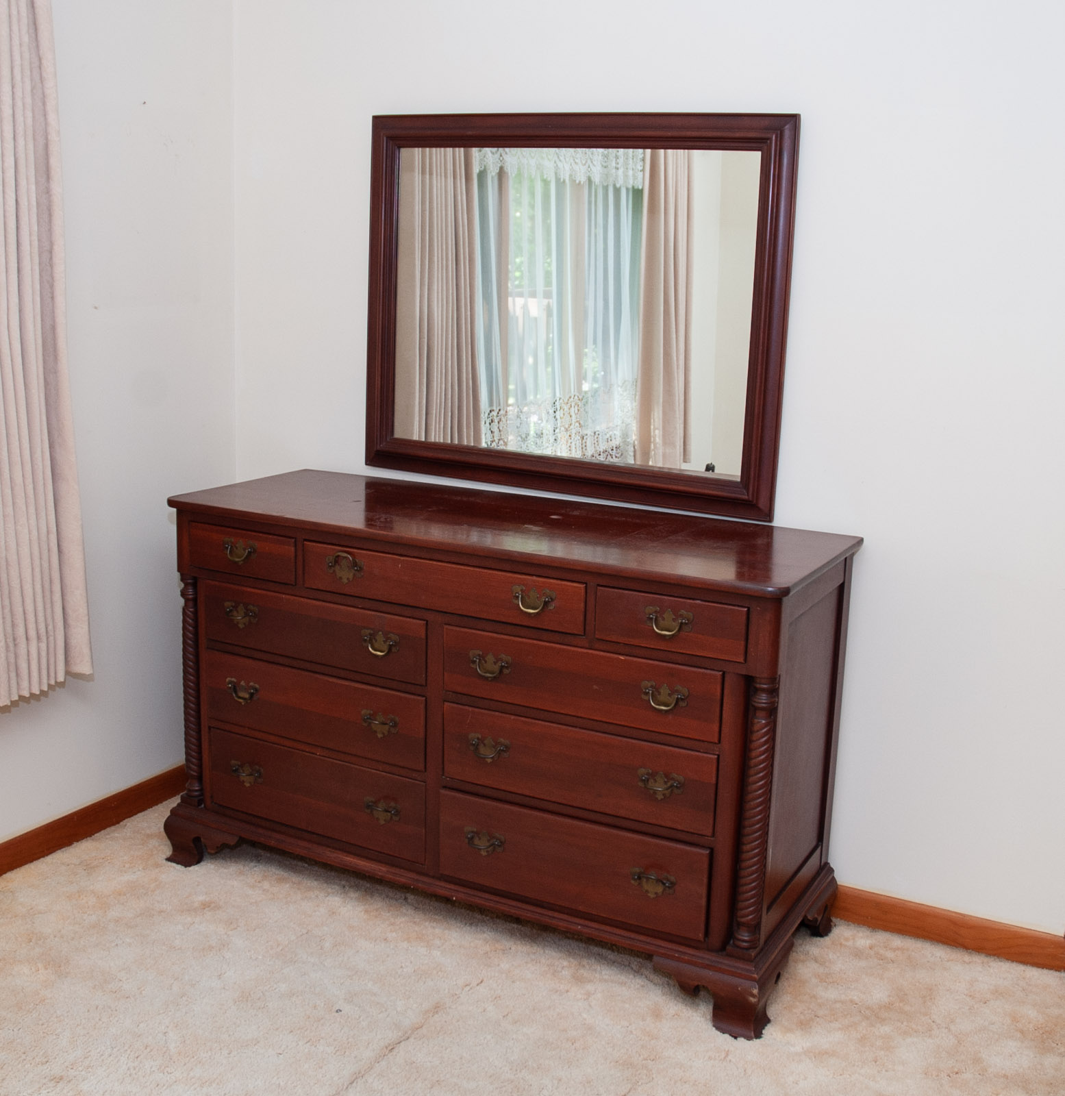 Willett "Wildwood" Cherry Dresser and Wall Mirror