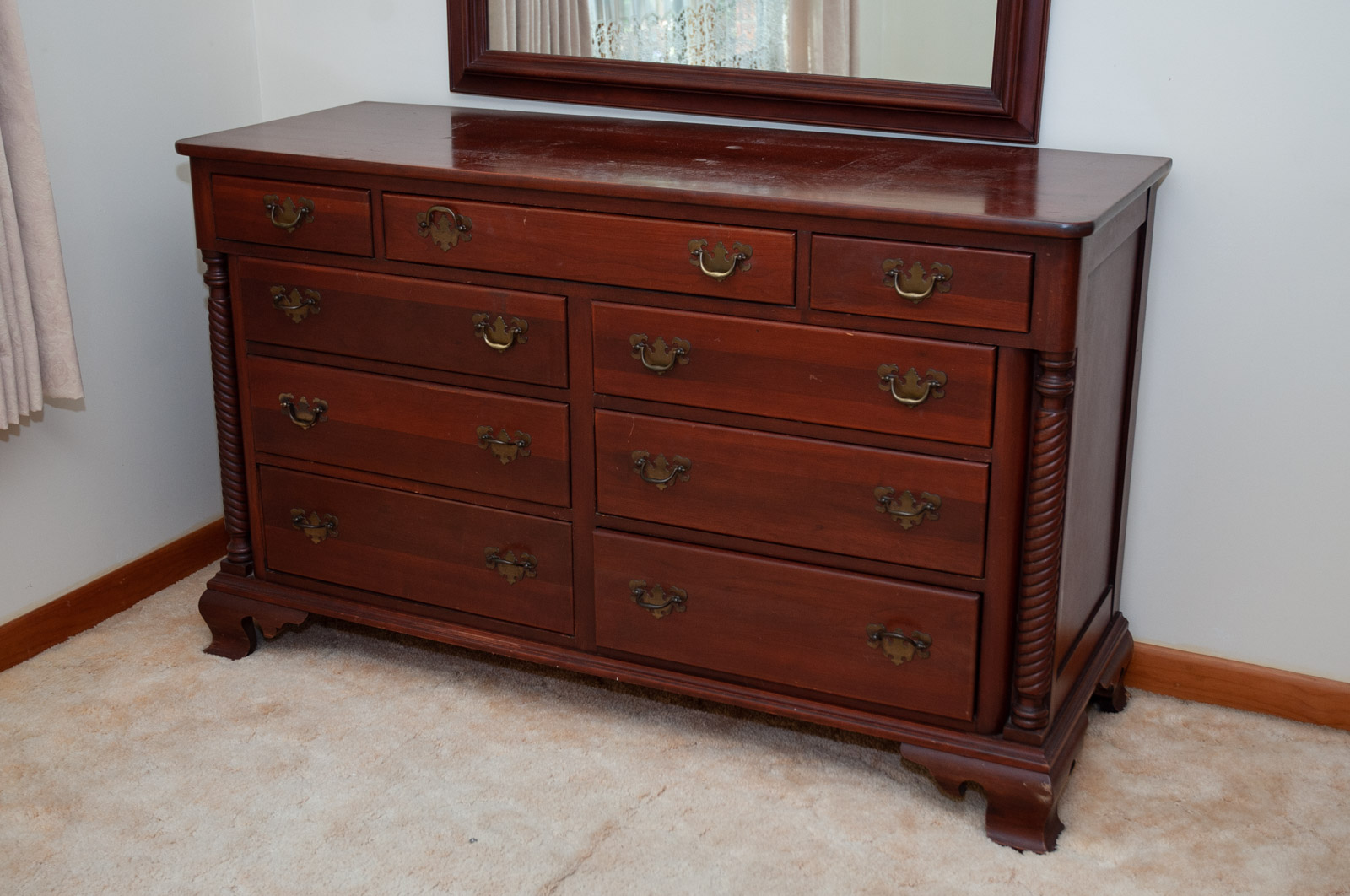 Willett "Wildwood" Cherry Dresser and Wall Mirror