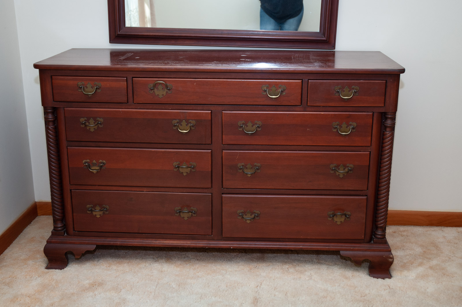 Willett "Wildwood" Cherry Dresser and Wall Mirror