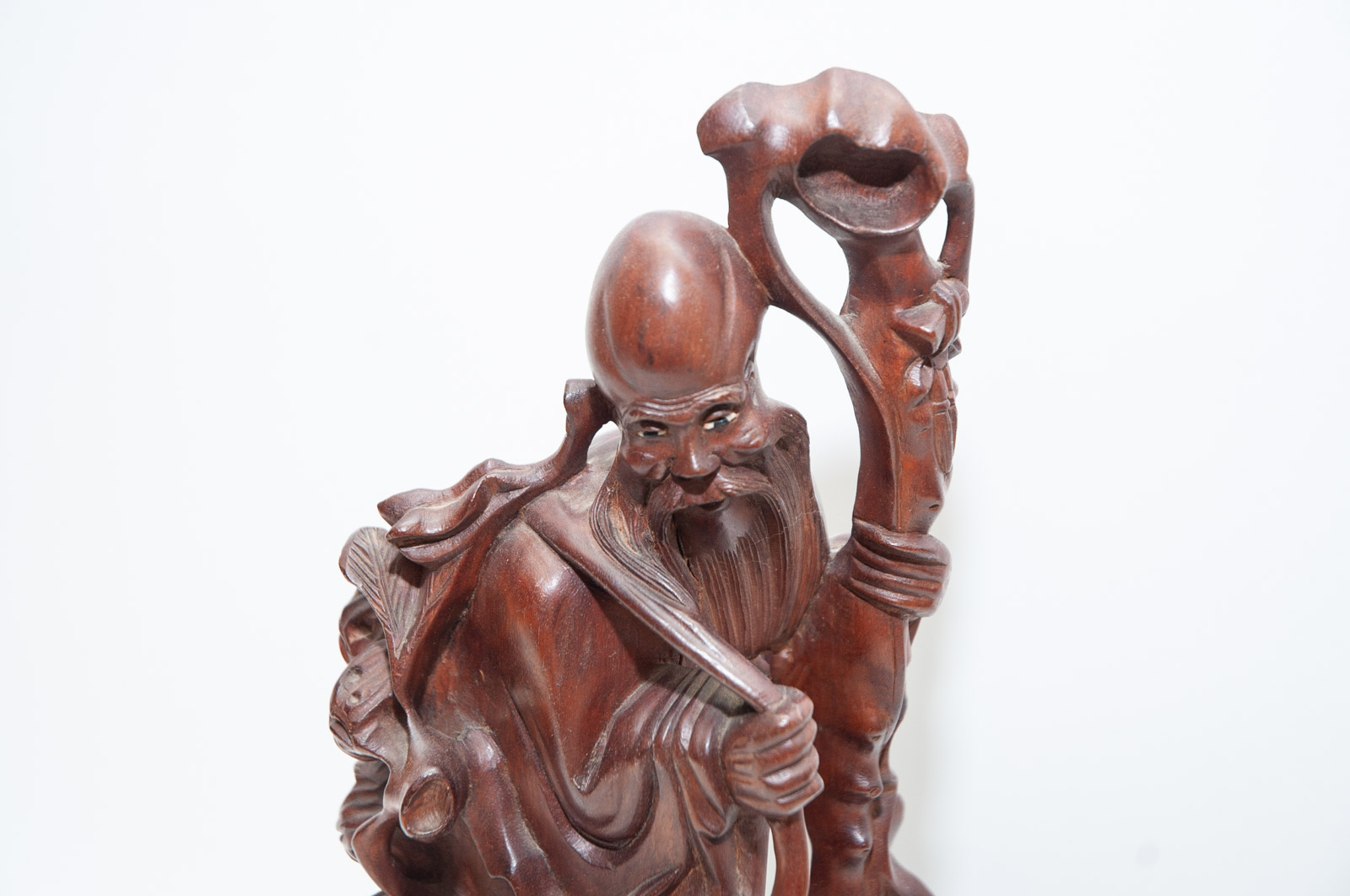 Mid-Century Carved Chinese Rosewood Figurines