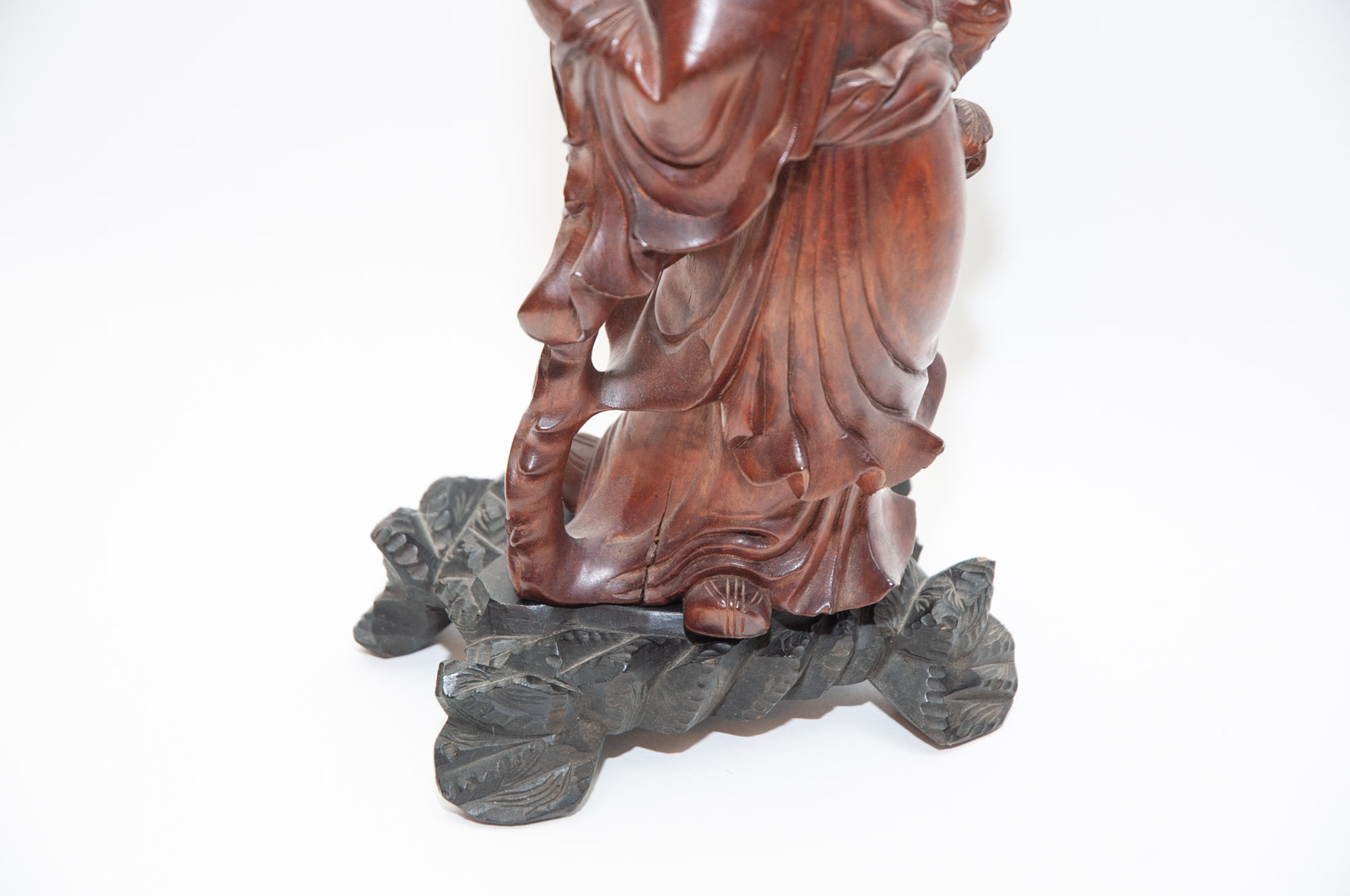 Mid-Century Carved Chinese Rosewood Figurines