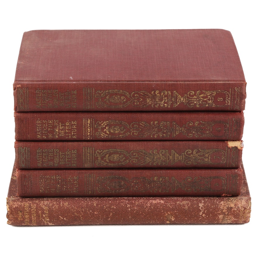 Five Antique Literature Books