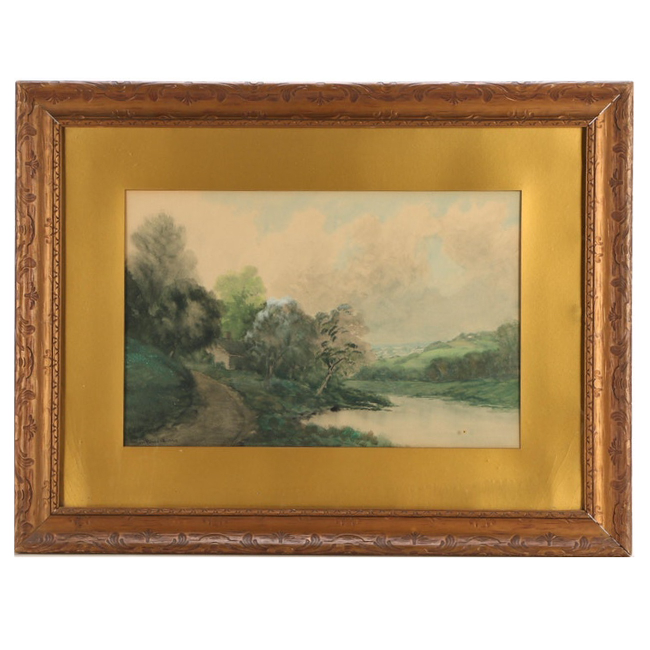 Robert Burns Wilson Antique Landscape Watercolor Painting