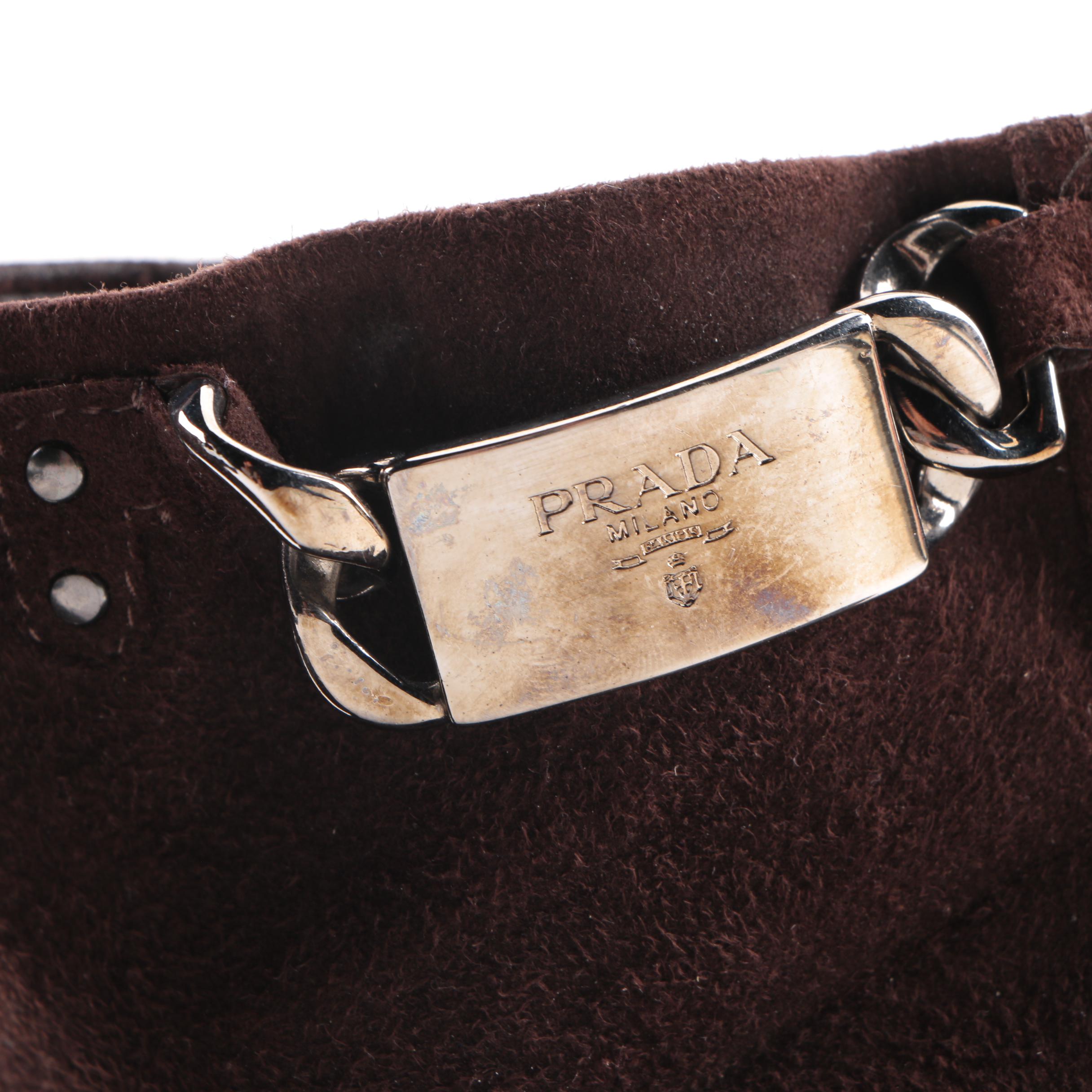 Women's Prada Brown Suede Ankle Booties