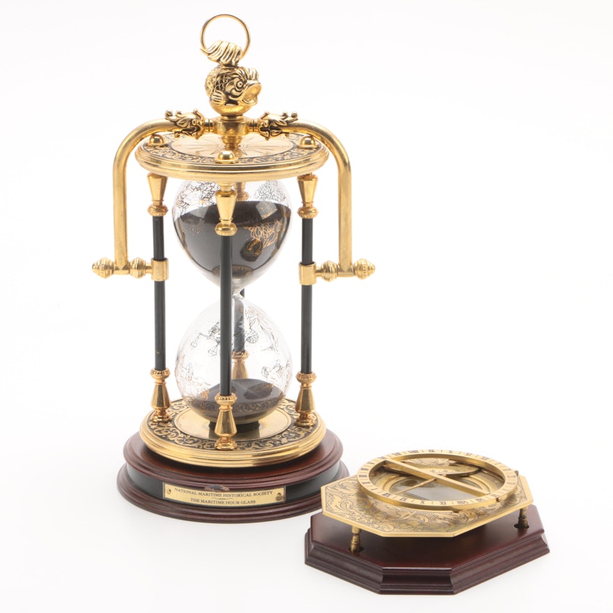 The Franklin Mint Universal Sundial and The Maritime Hour Glass