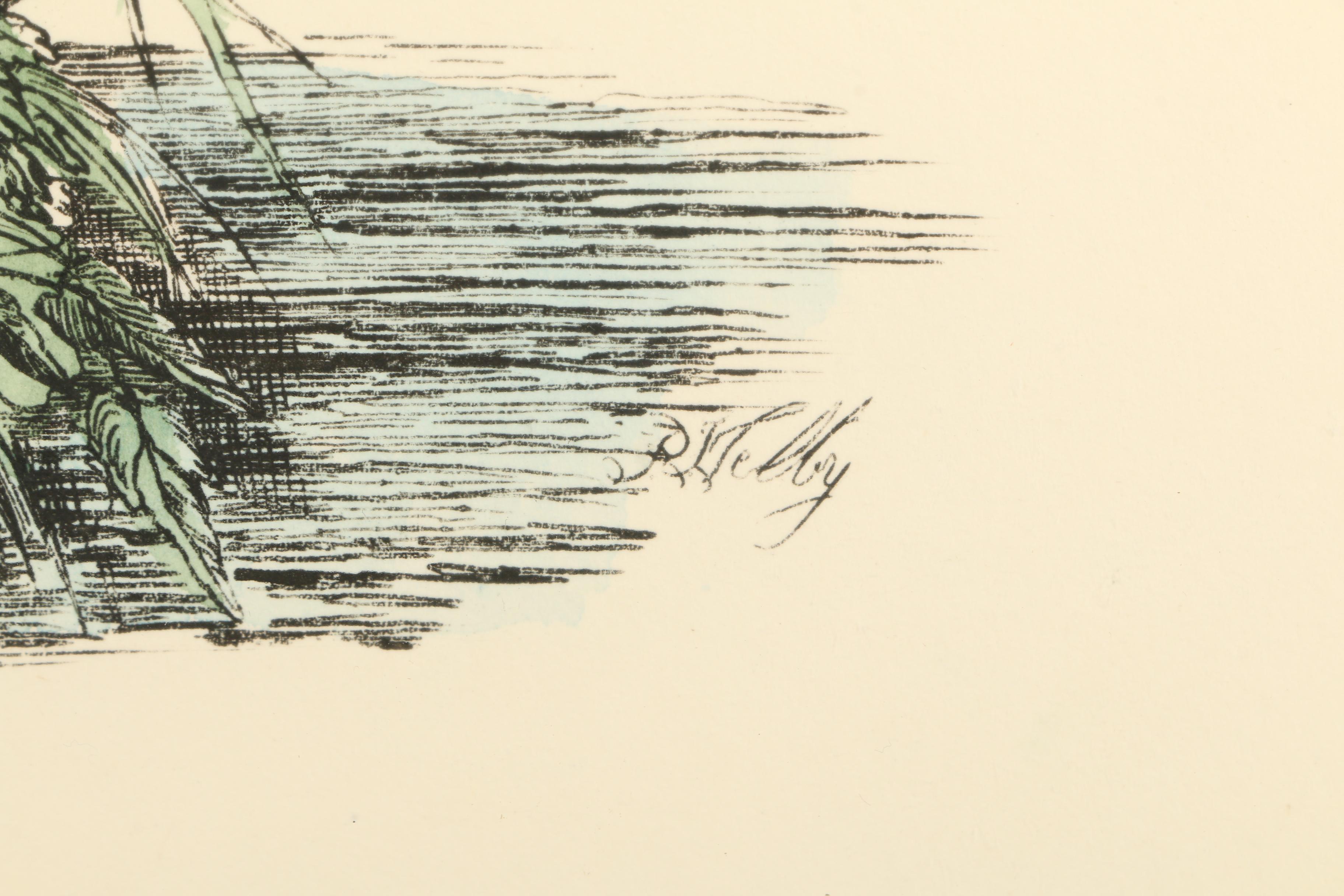 P.J. Selby Hand-colored Engraving "Common Wild Duck, Male"