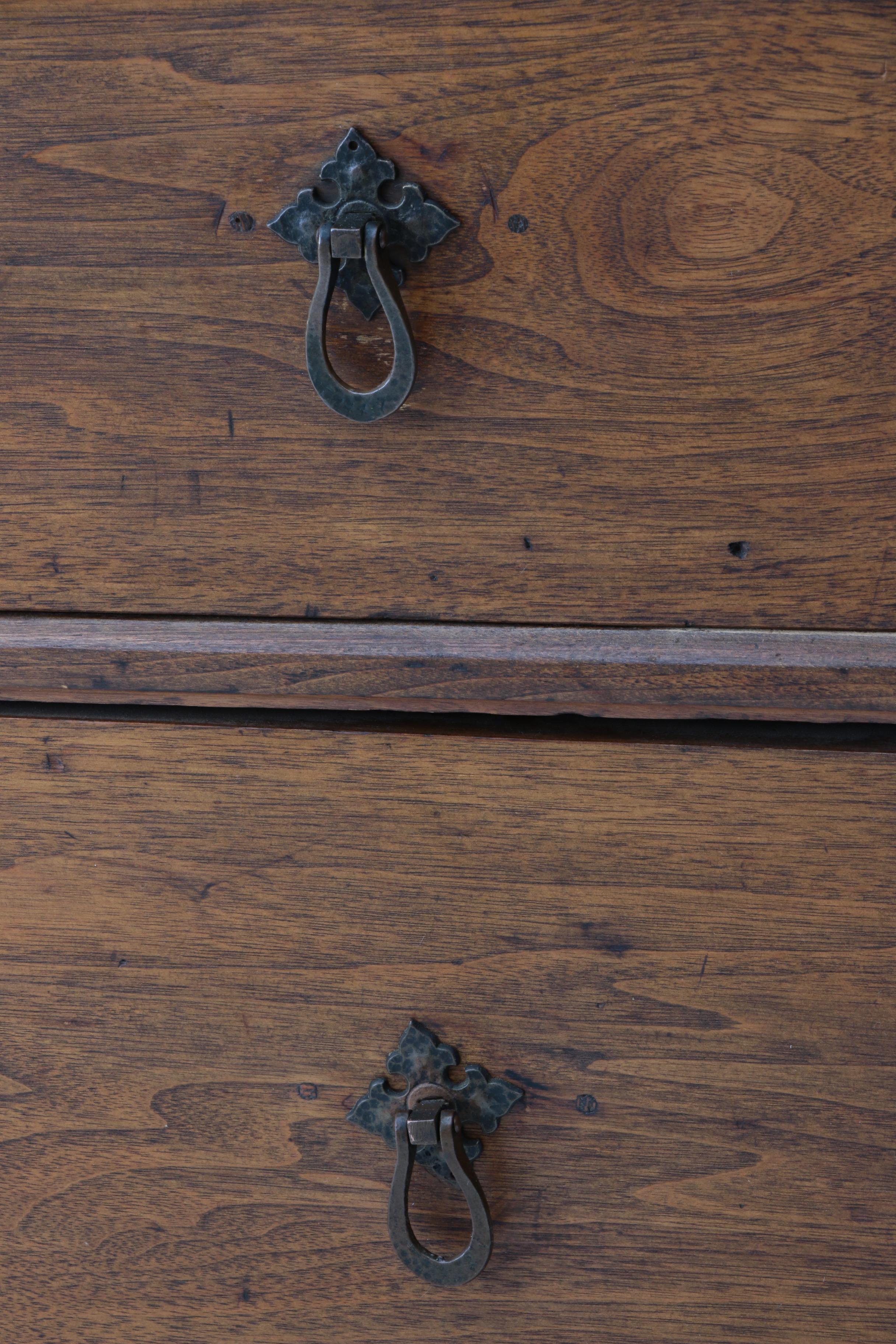 Antique Walnut Butler's Desk with Chest of Drawers