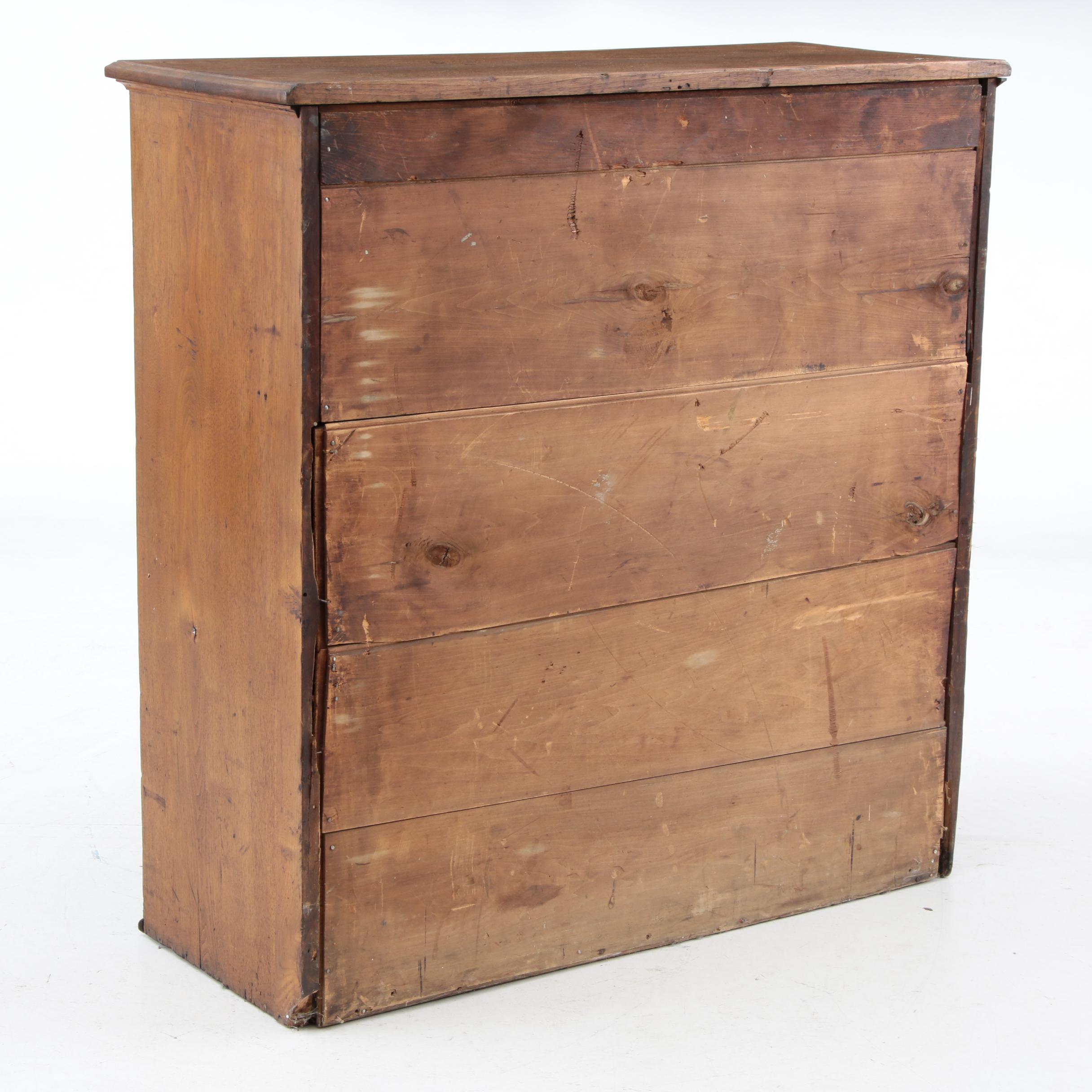 Antique Walnut Butler's Desk with Chest of Drawers