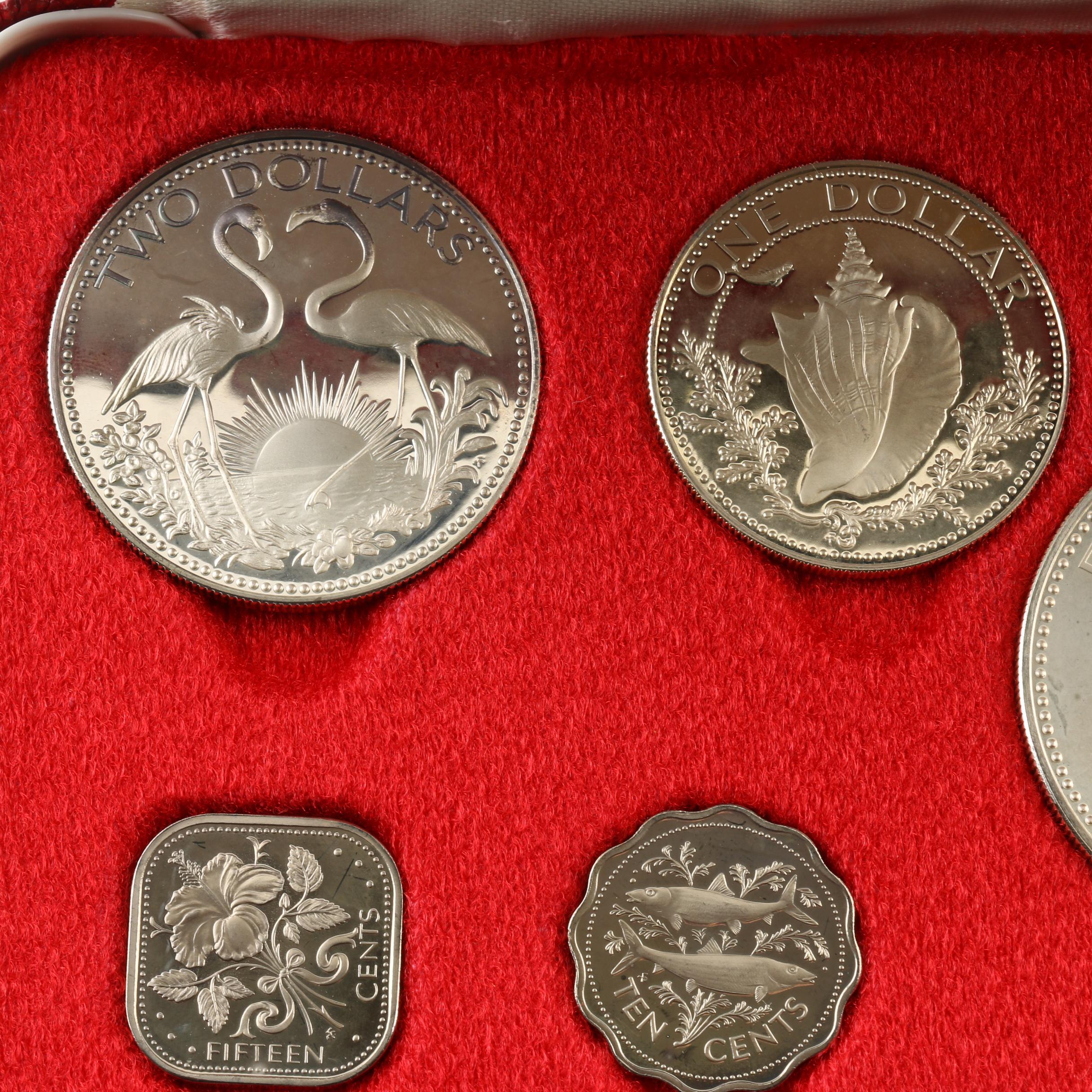 1975 Commonwealth of the Bahamas Proof Coin Set, Including Silver Coins