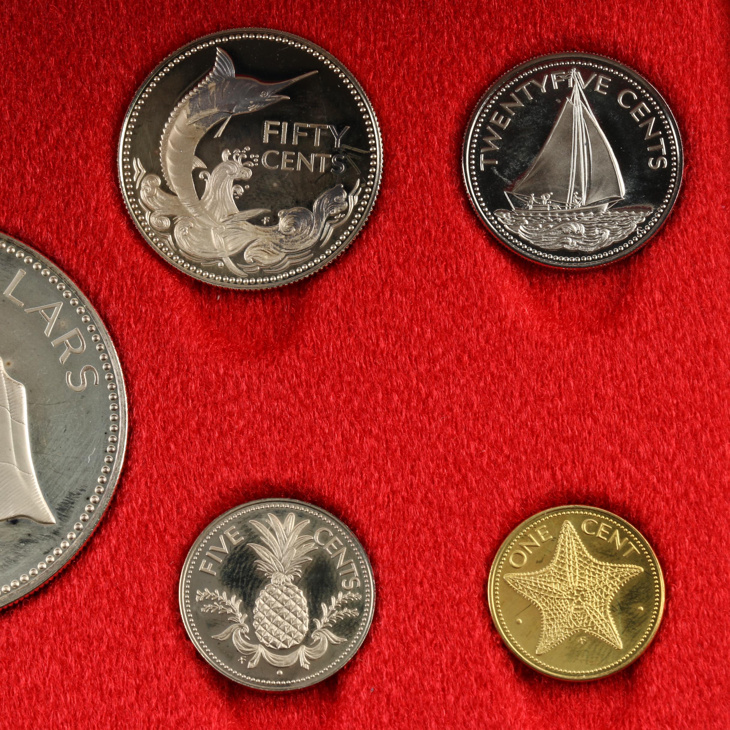1975 Commonwealth of the Bahamas Proof Coin Set, Including Silver Coins
