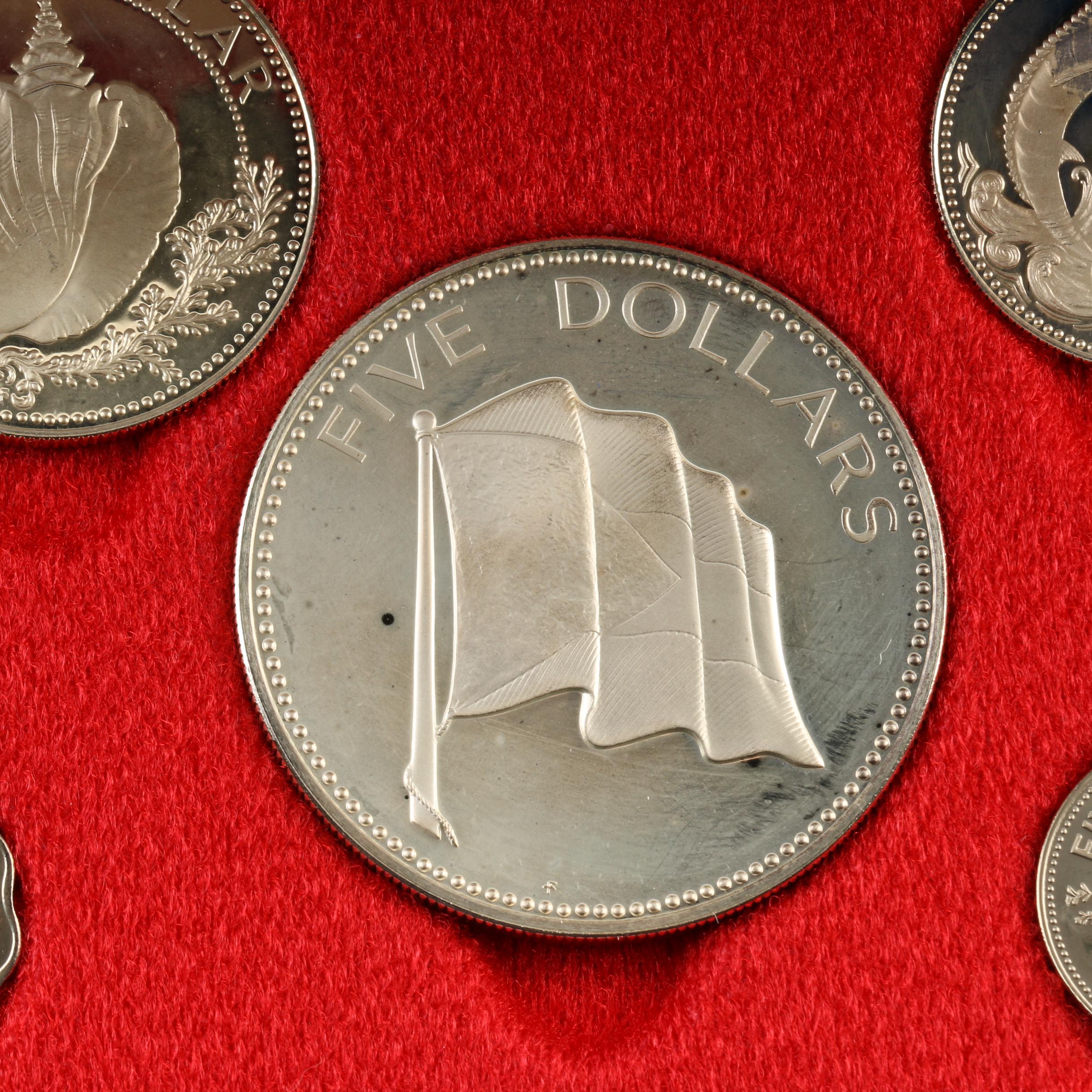 1975 Commonwealth of the Bahamas Proof Coin Set, Including Silver Coins