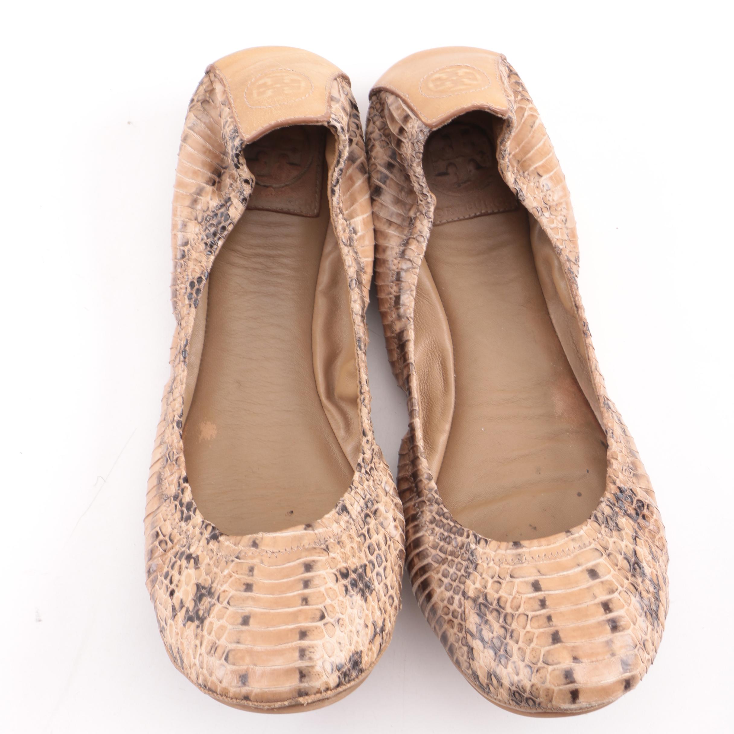 Tory Burch Snakeskin Ballet Flats and Coach Floral Sandals with Others
