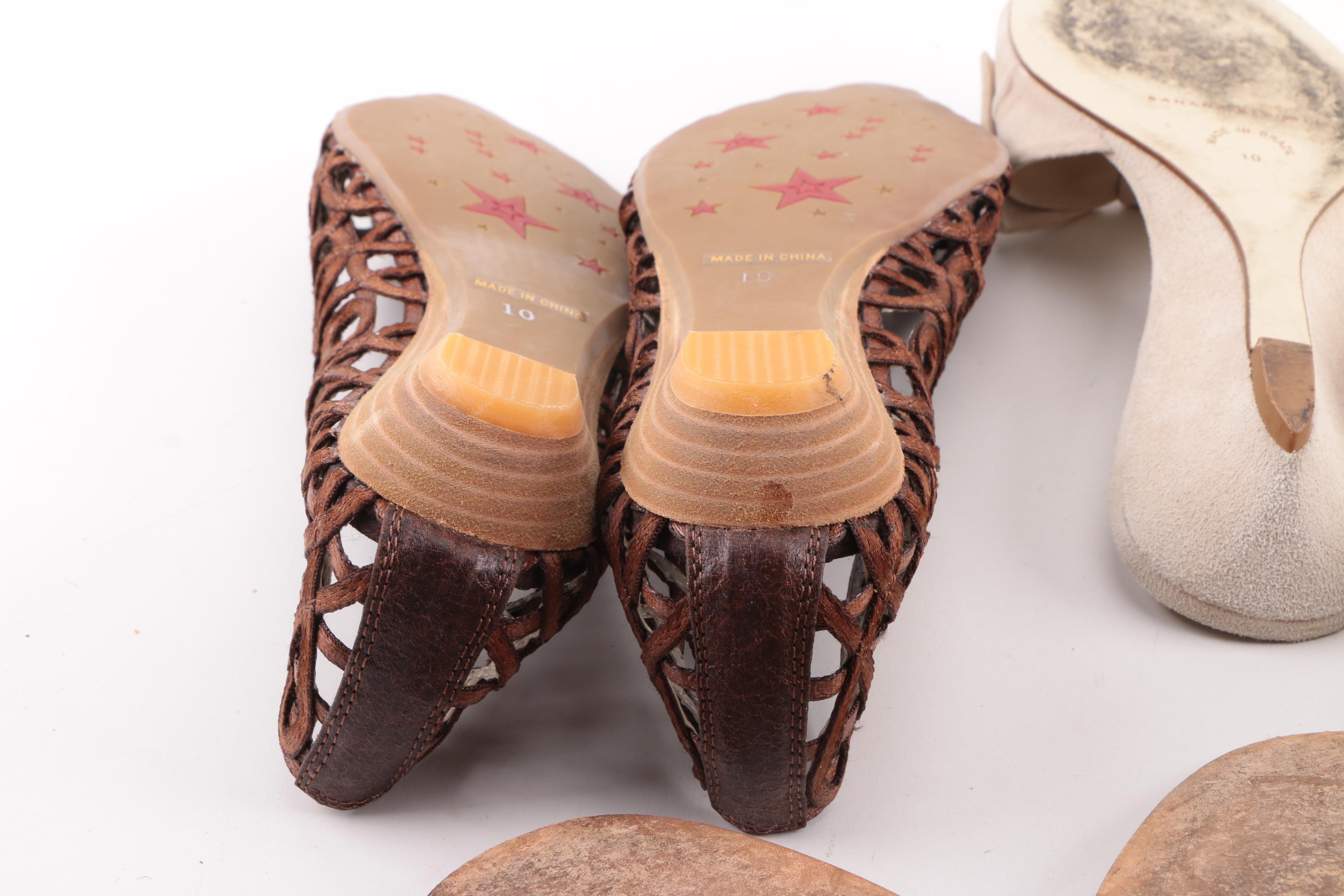 Tory Burch Snakeskin Ballet Flats and Coach Floral Sandals with Others