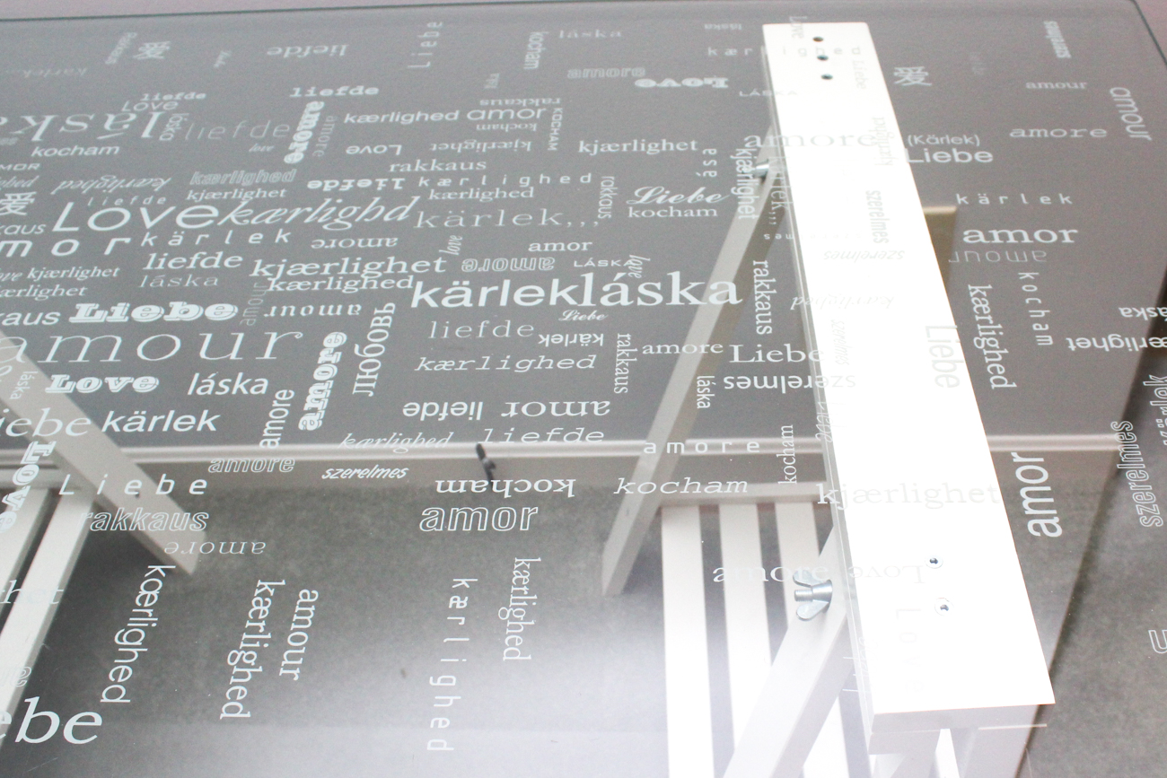 Ikea Vika Glassholm "Love" Desk and Ikea Skruvista Desk Chair