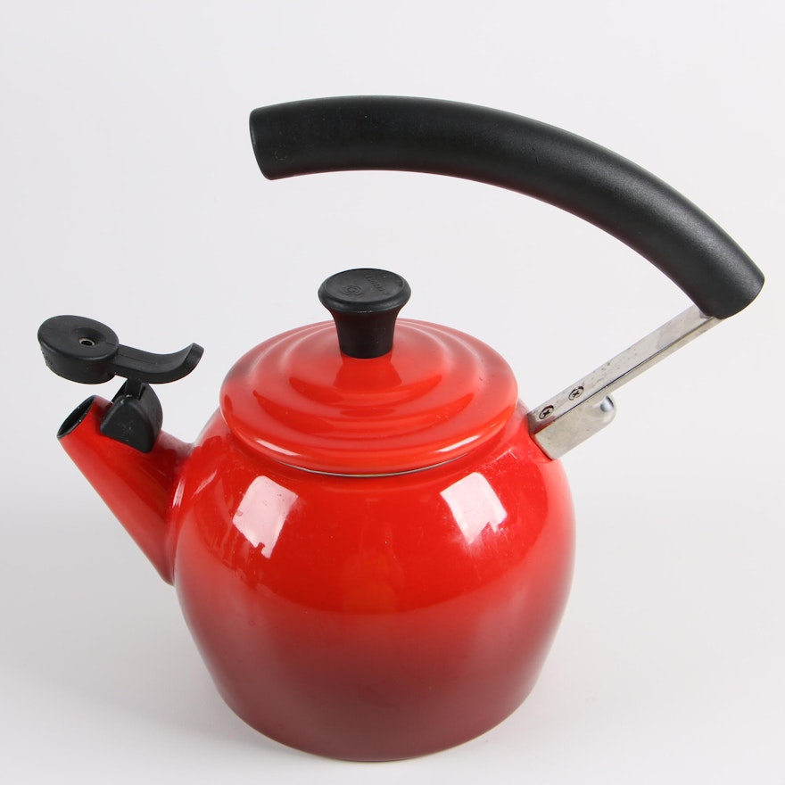 Le Creuset Red Enameled Tea Kettle