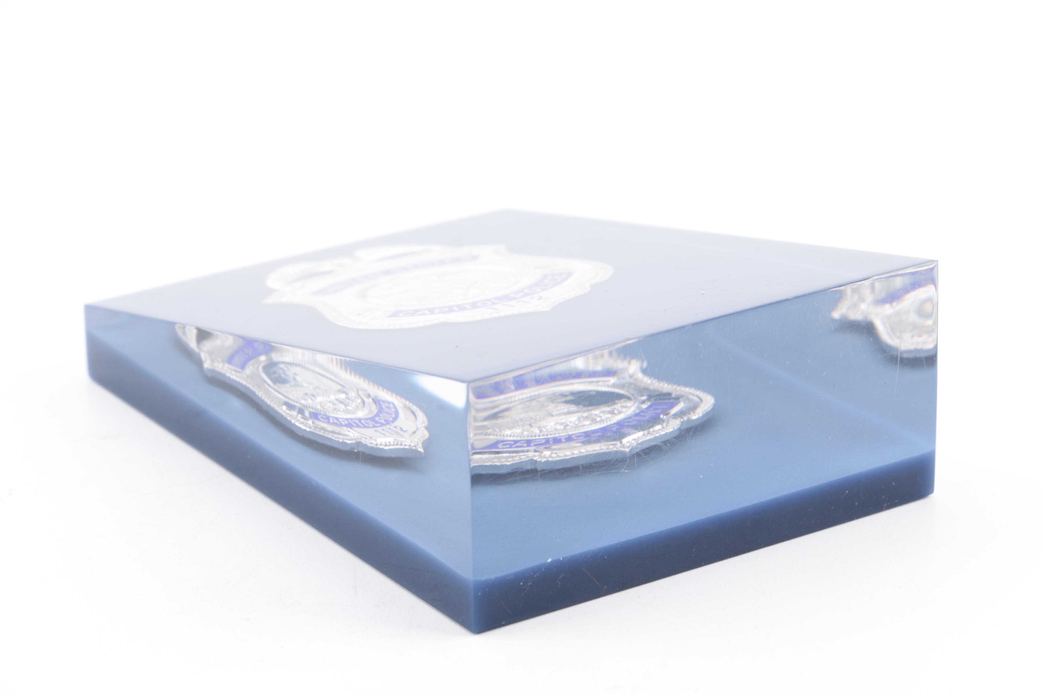 "United States Capitol Police" Badge Paperweight