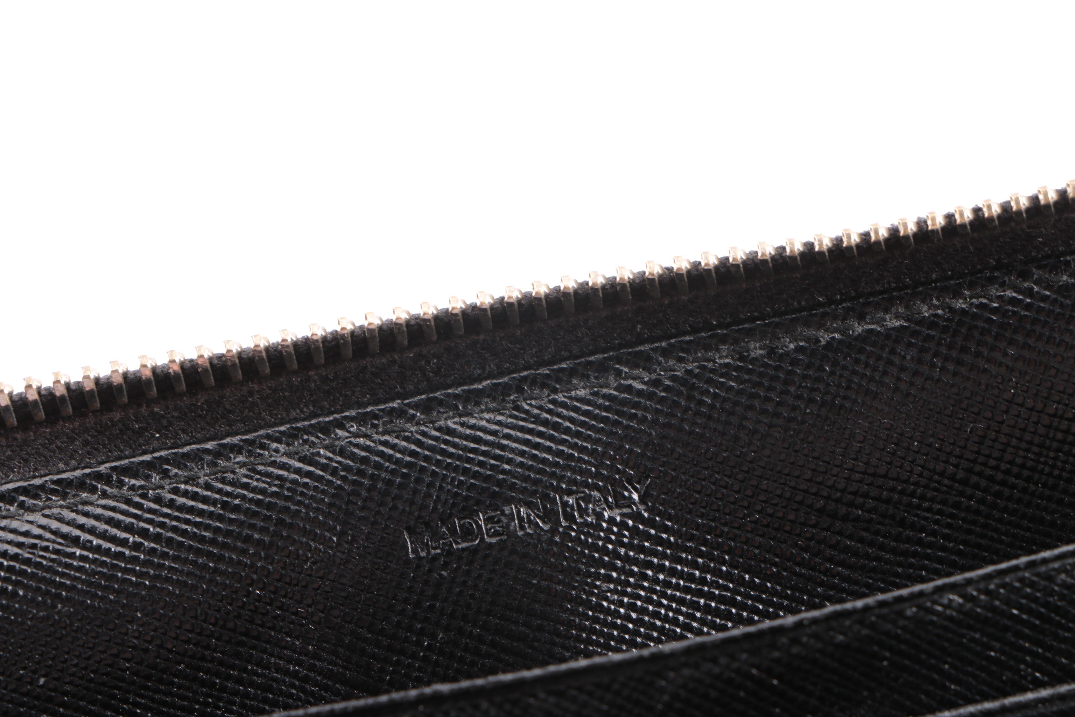 Prada Black Nylon Zip Around Wallet