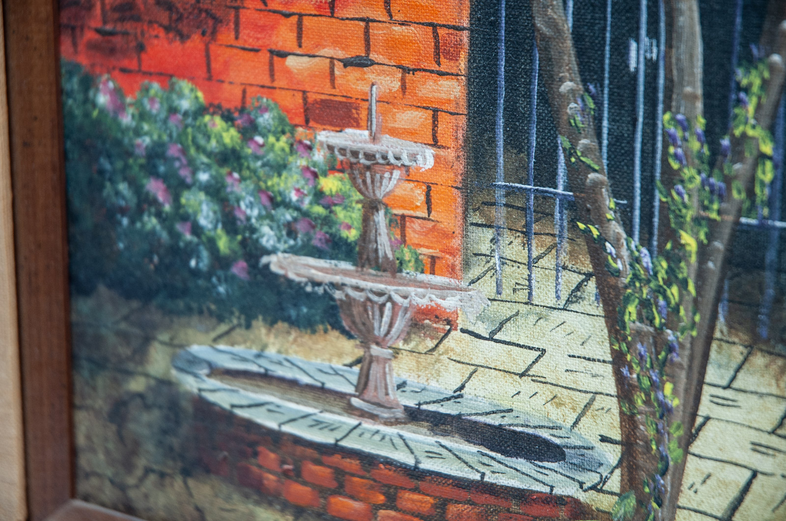 James Hussey Oil Painting of New Orleans Courtyard