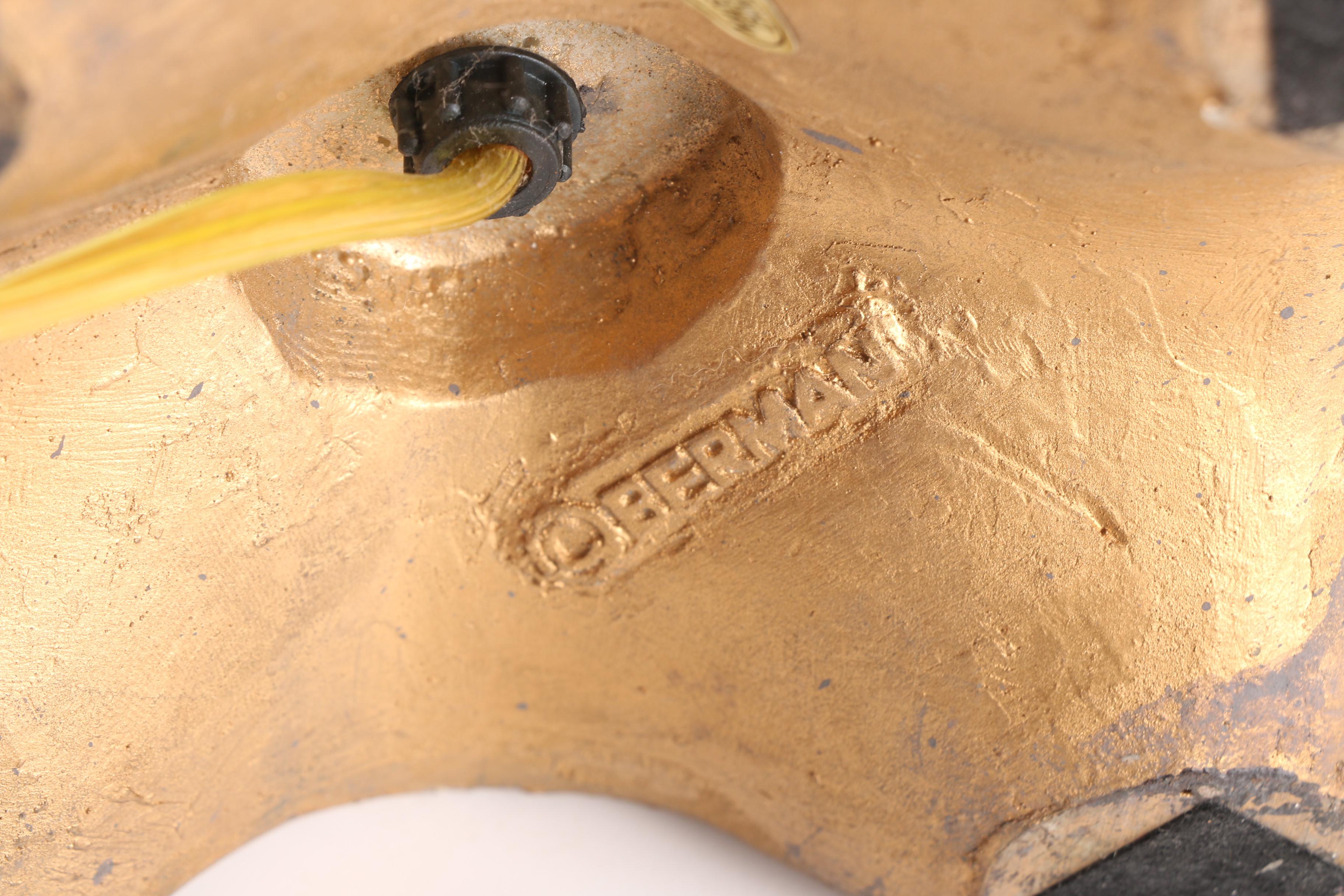 Berman Craquelure Finish Torch Style Table Lamps with Tassel Accented Shades