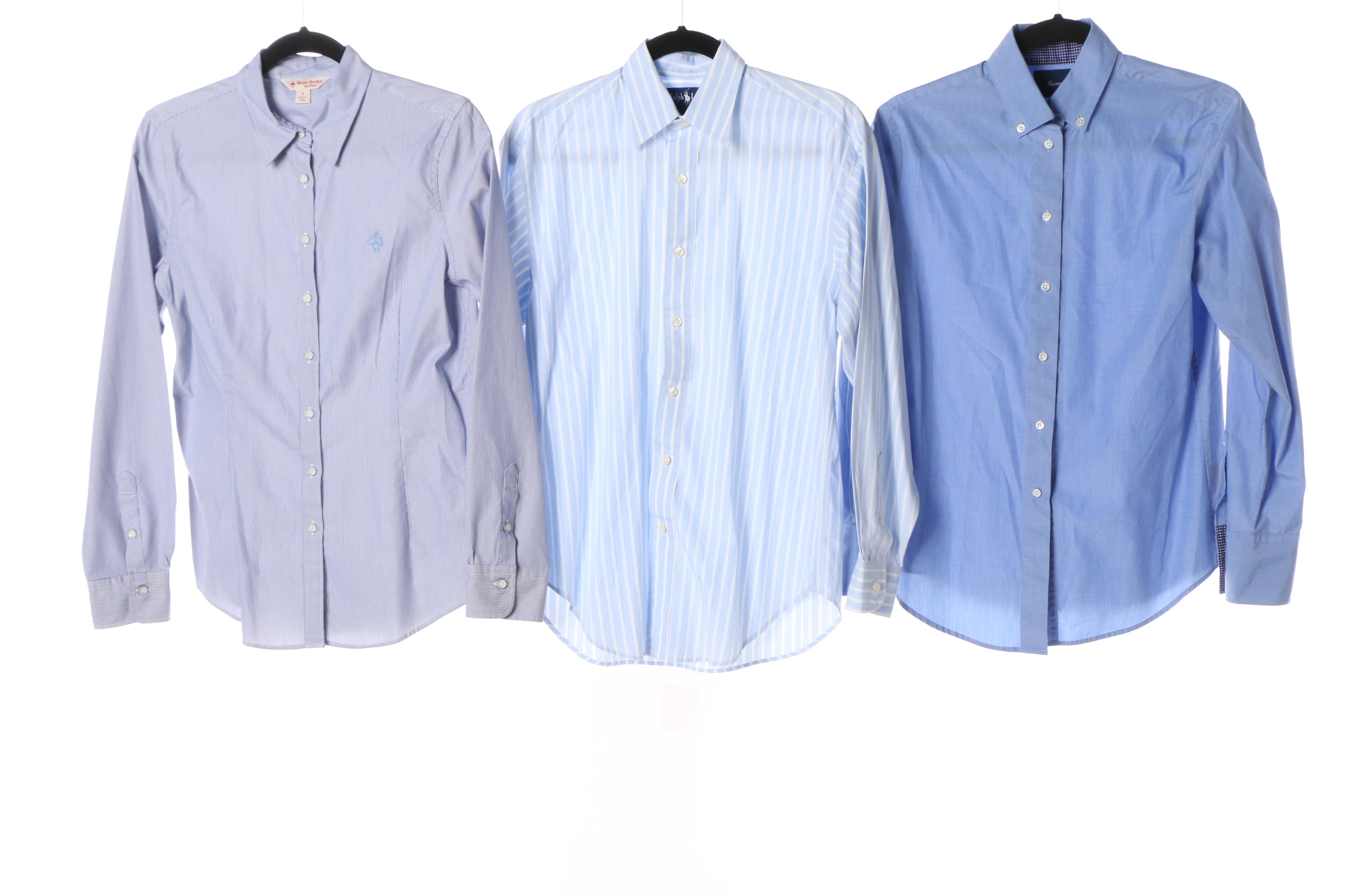 Women's Ralph Lauren, Brooks Brothers and Façonnable Cotton Button-Front Shirts