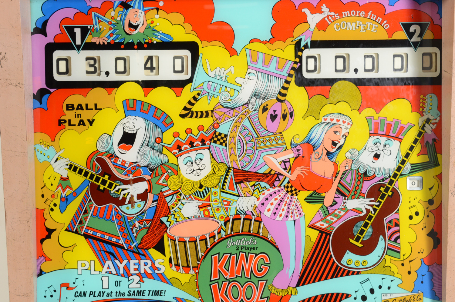 1972 "King Kool" Pinball Machine by Gottlieb