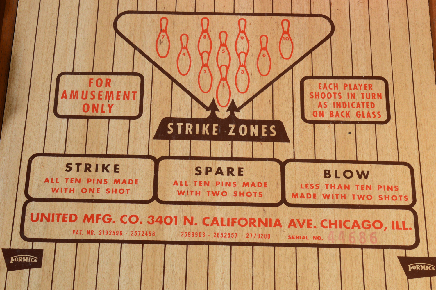 1960s United Savoy Coin Operated Bowling Alley