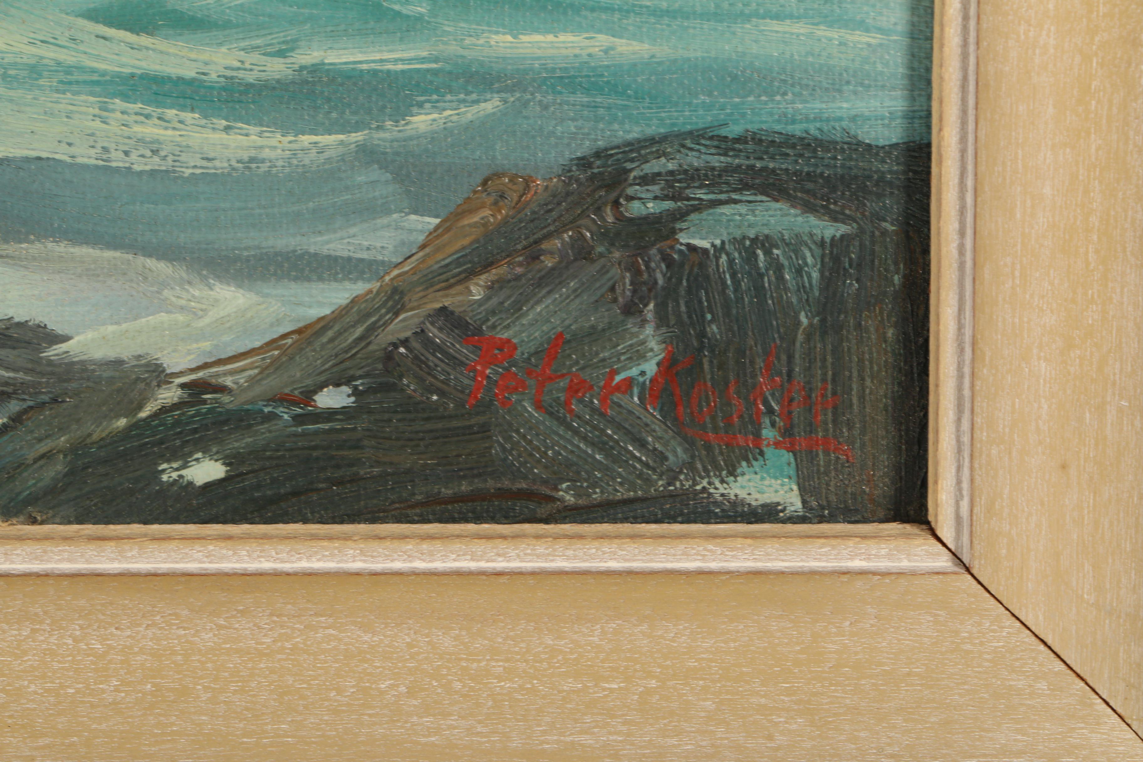 Peter Koster Oil Seascape Painting "Bass Rocks"