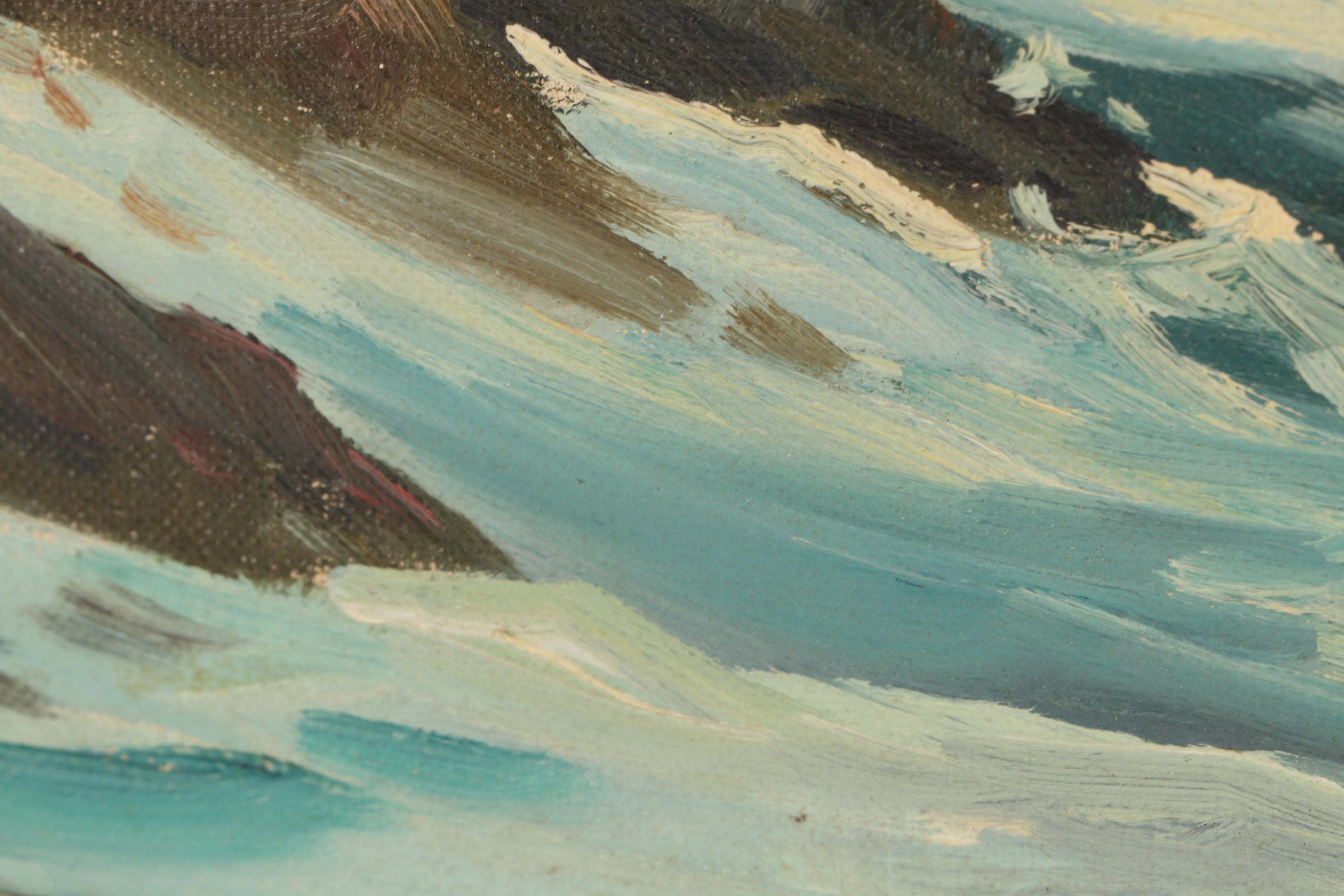 Peter Koster Oil Seascape Painting "Bass Rocks"