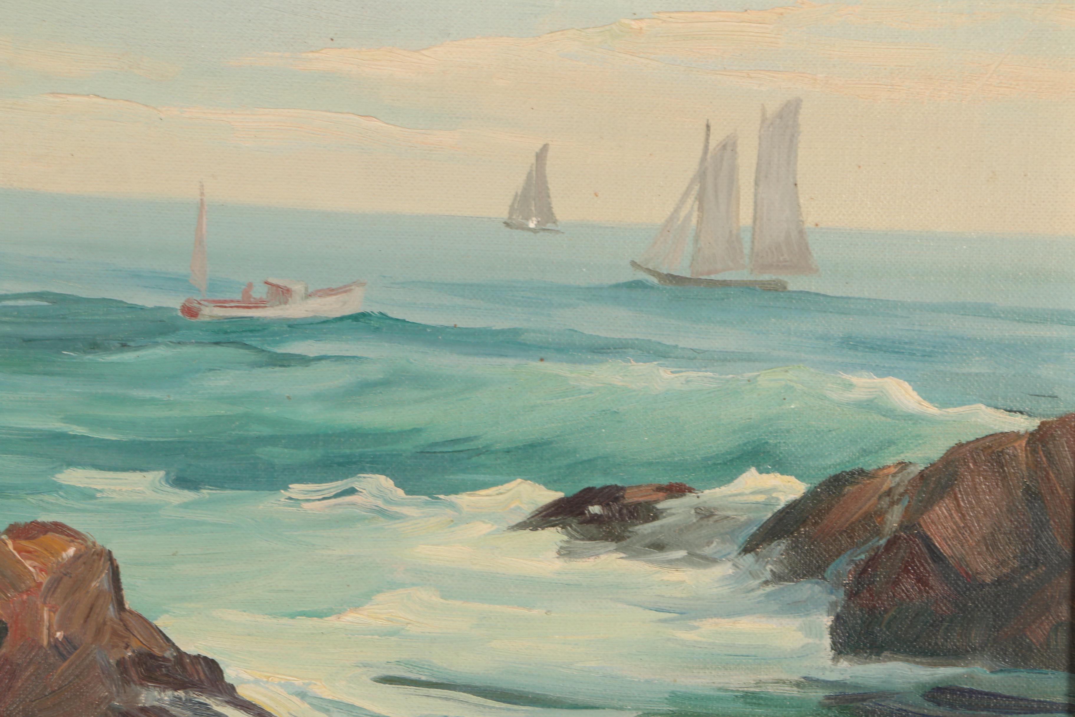 Peter Koster Oil Seascape Painting "Summer at Bass Rocks"