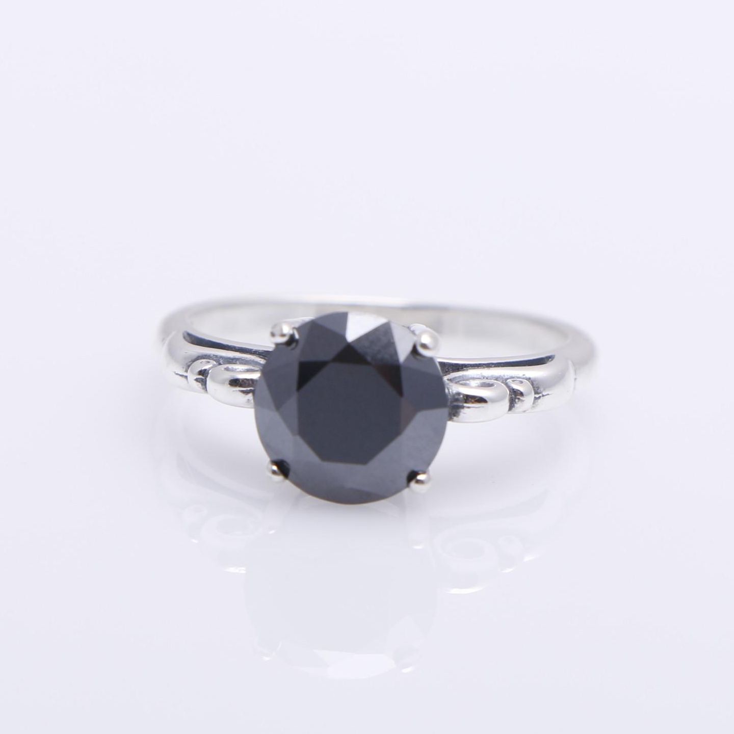 Sterling Silver 2.13 CT Black Diamond Ring