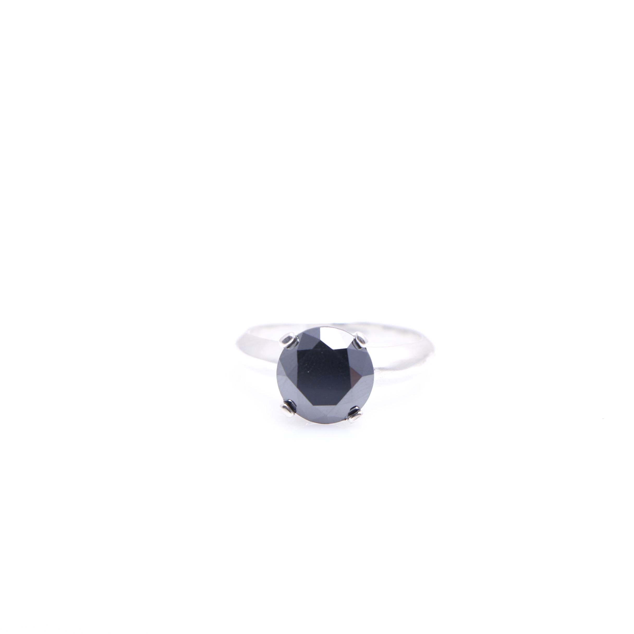 Sterling Silver 3.31 CT Black Diamond Ring