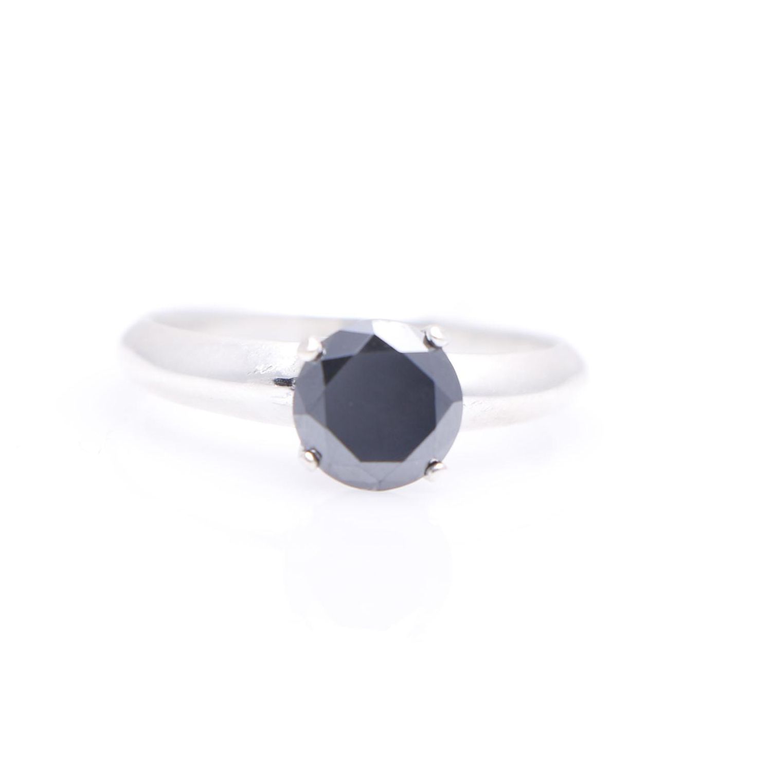 Sterling Silver 1.25 CT Black Diamond Ring