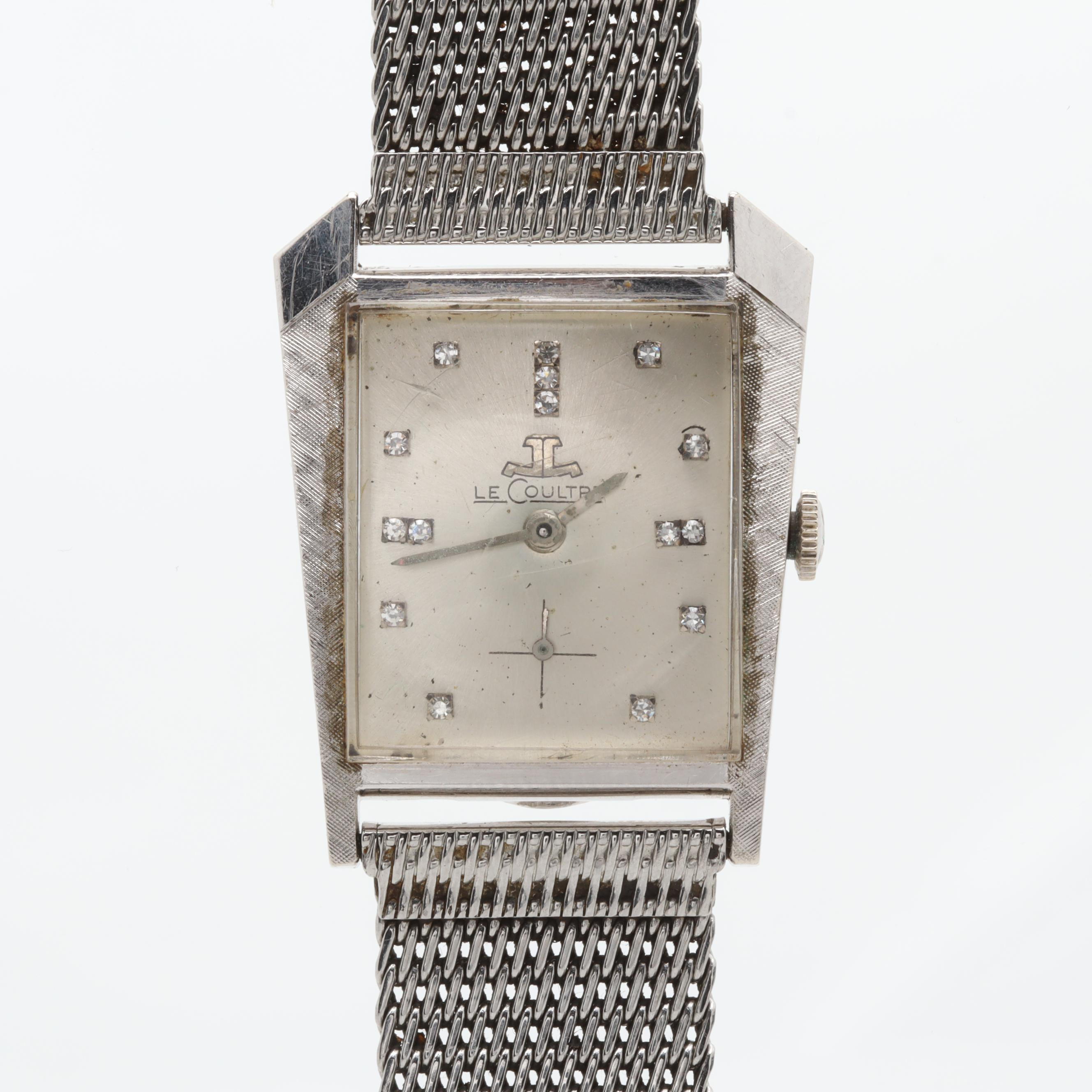 LeCoultre 14K White Gold Diamond Watch