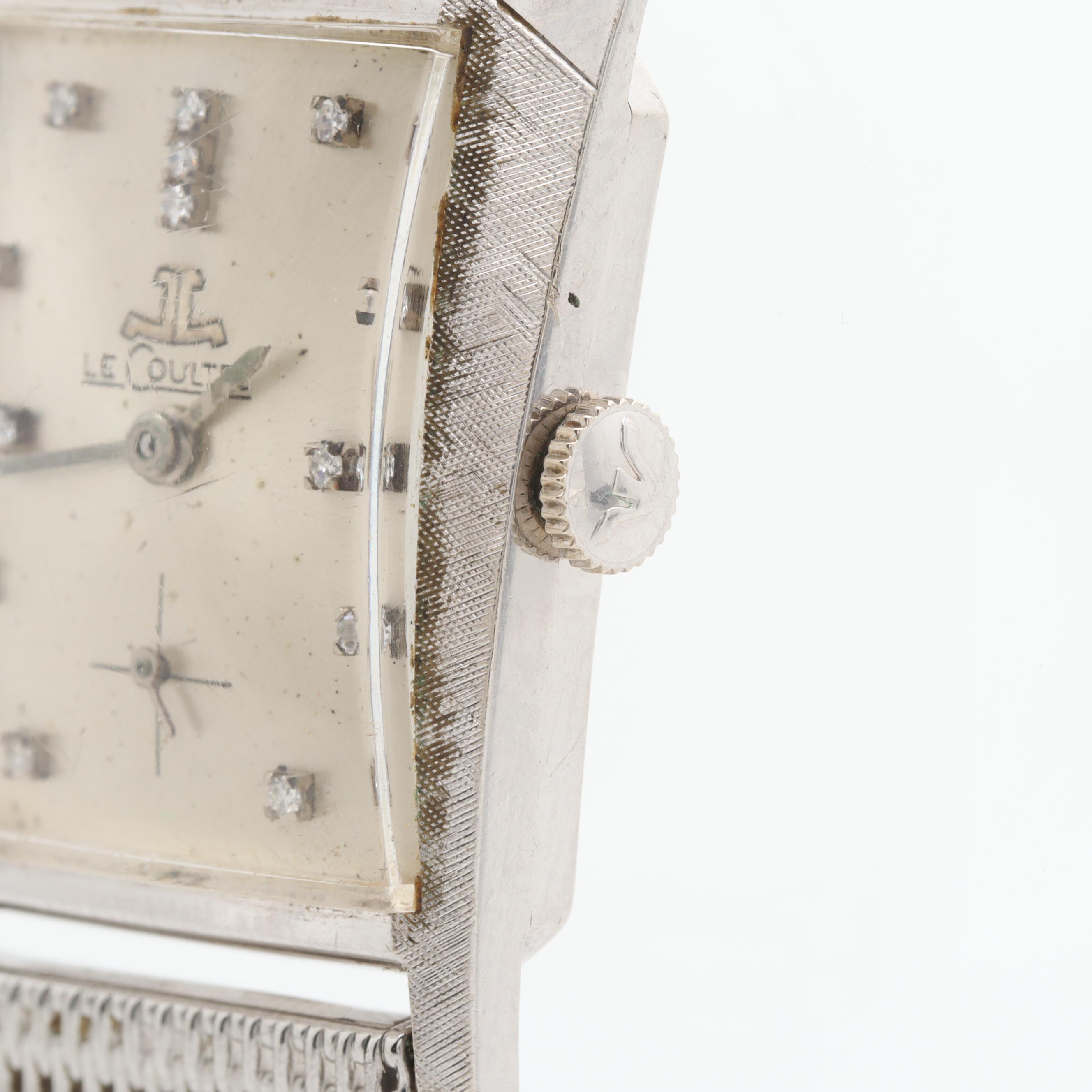 LeCoultre 14K White Gold Diamond Watch